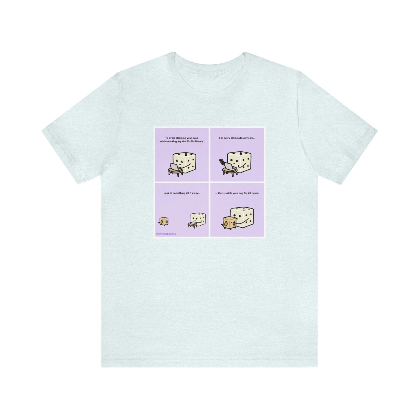 Tiny Dice Buddies "Try the 20-20-20 Rule" | Unisex Jersey Short Sleeve Tee