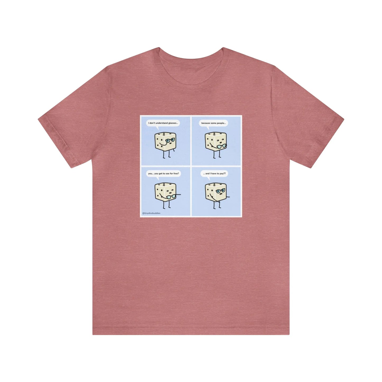 Tiny Dice Buddies "I Don't Understand Glasses" | Unisex Jersey Short Sleeve Tee