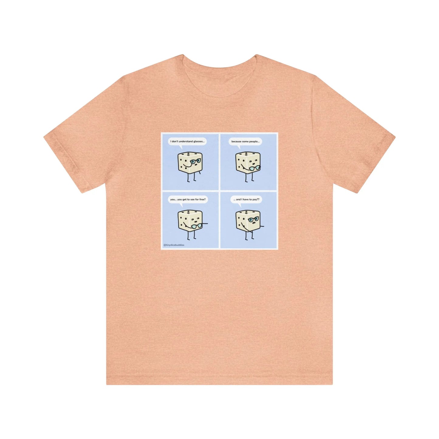 Tiny Dice Buddies "I Don't Understand Glasses" | Unisex Jersey Short Sleeve Tee