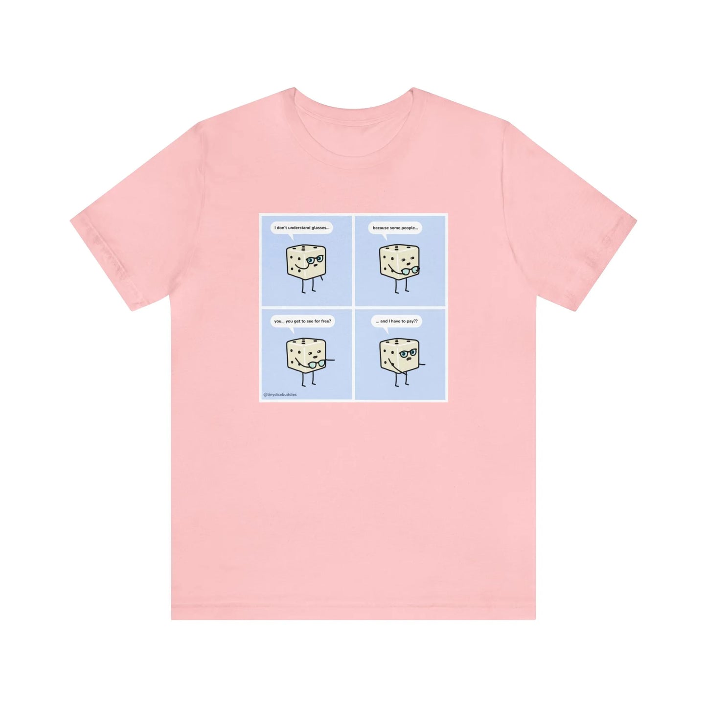 Tiny Dice Buddies "I Don't Understand Glasses" | Unisex Jersey Short Sleeve Tee