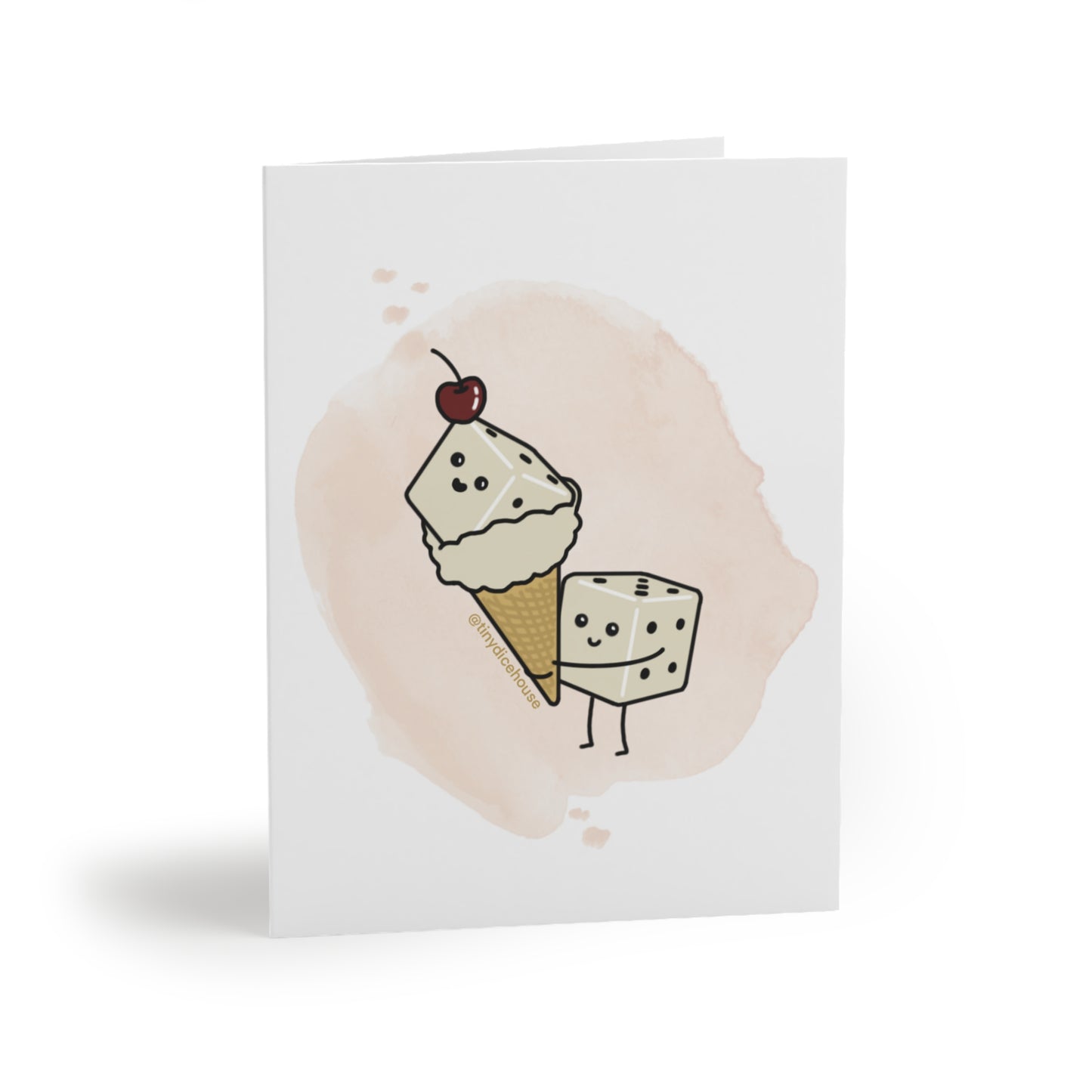 You're the Cherry on Top of My Dice Cream Greeting Card | Tiny Dice Buddies