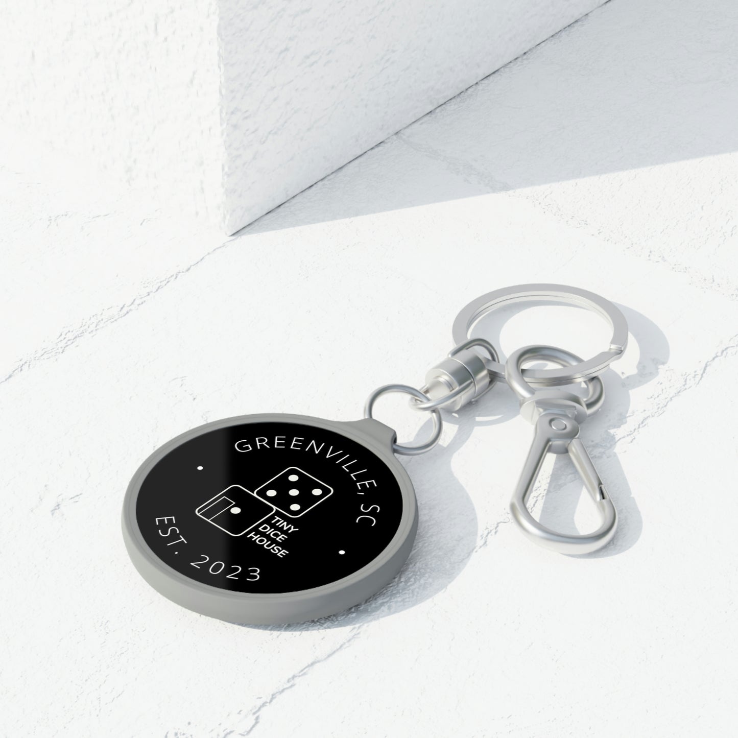 Modern Tiny Dice House Keychain