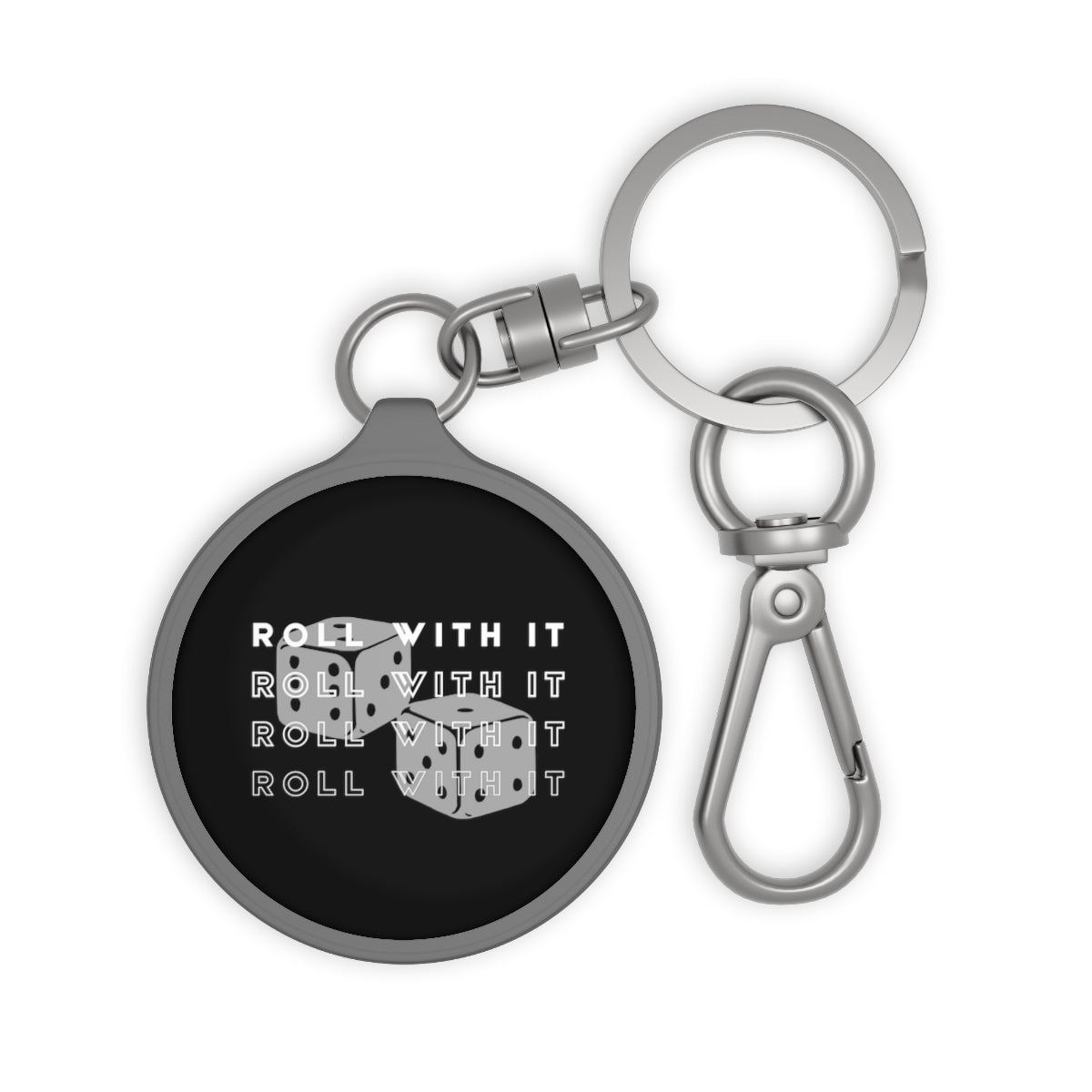 Roll With It Keyring Tag | Punny Dice Keychain