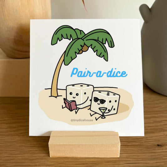Pair-a-dice Mini Print with Wooden Holder | Tiny Dice Buddies