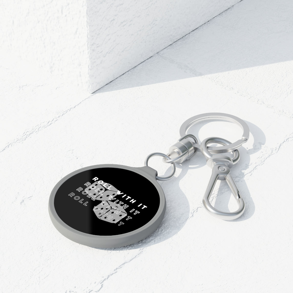 Roll With It Keyring Tag | Punny Dice Keychain