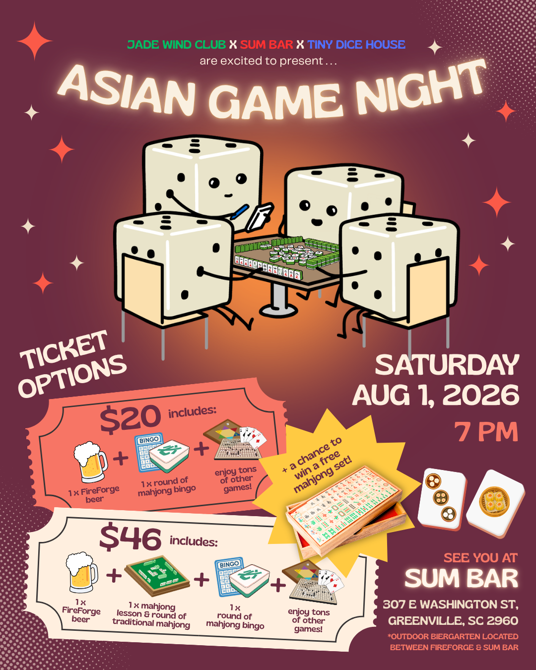 Asian Game Night Hosted with Sum Bar & Jade Wind Club