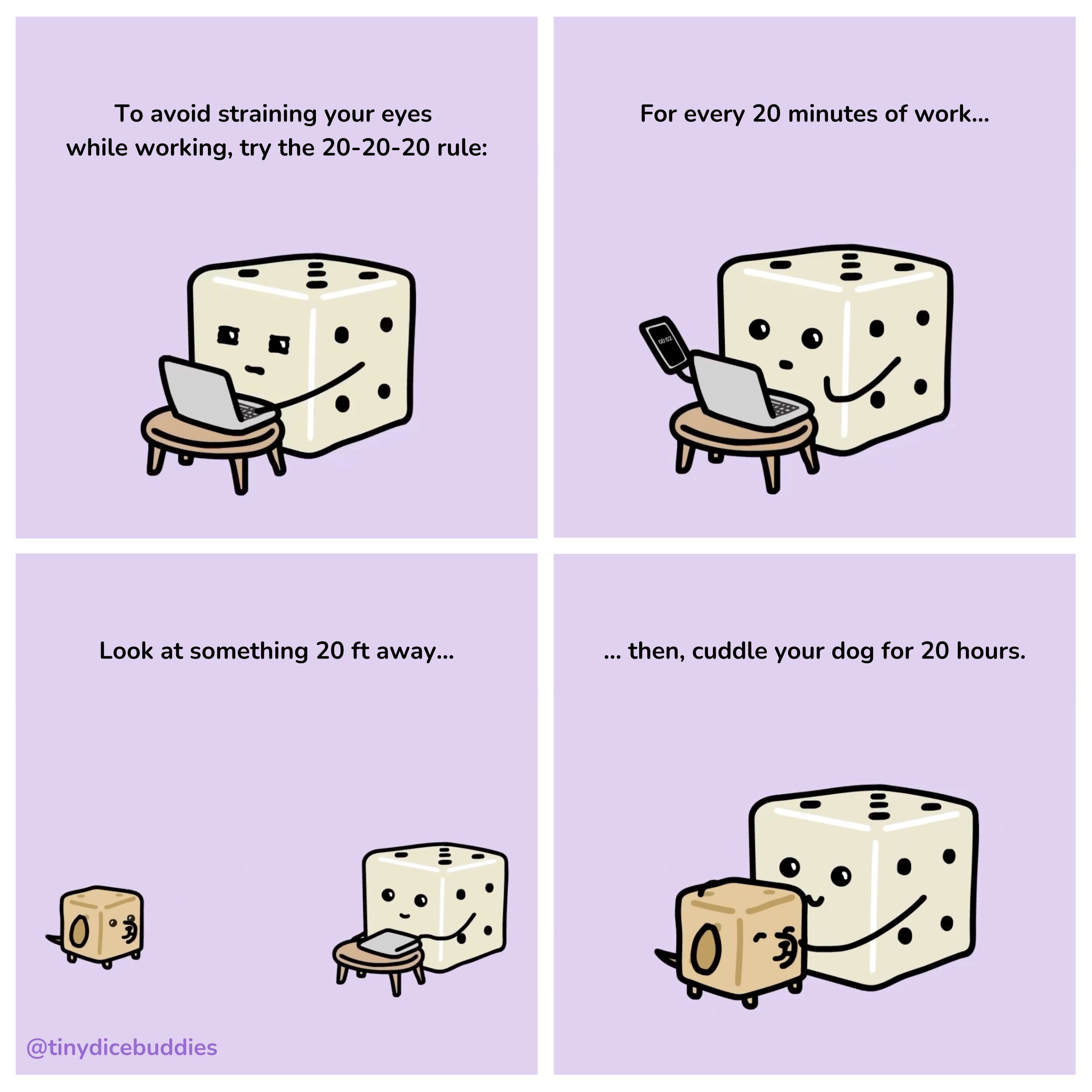 20-20-20 Rule Comic Print by Tiny Dice Buddies