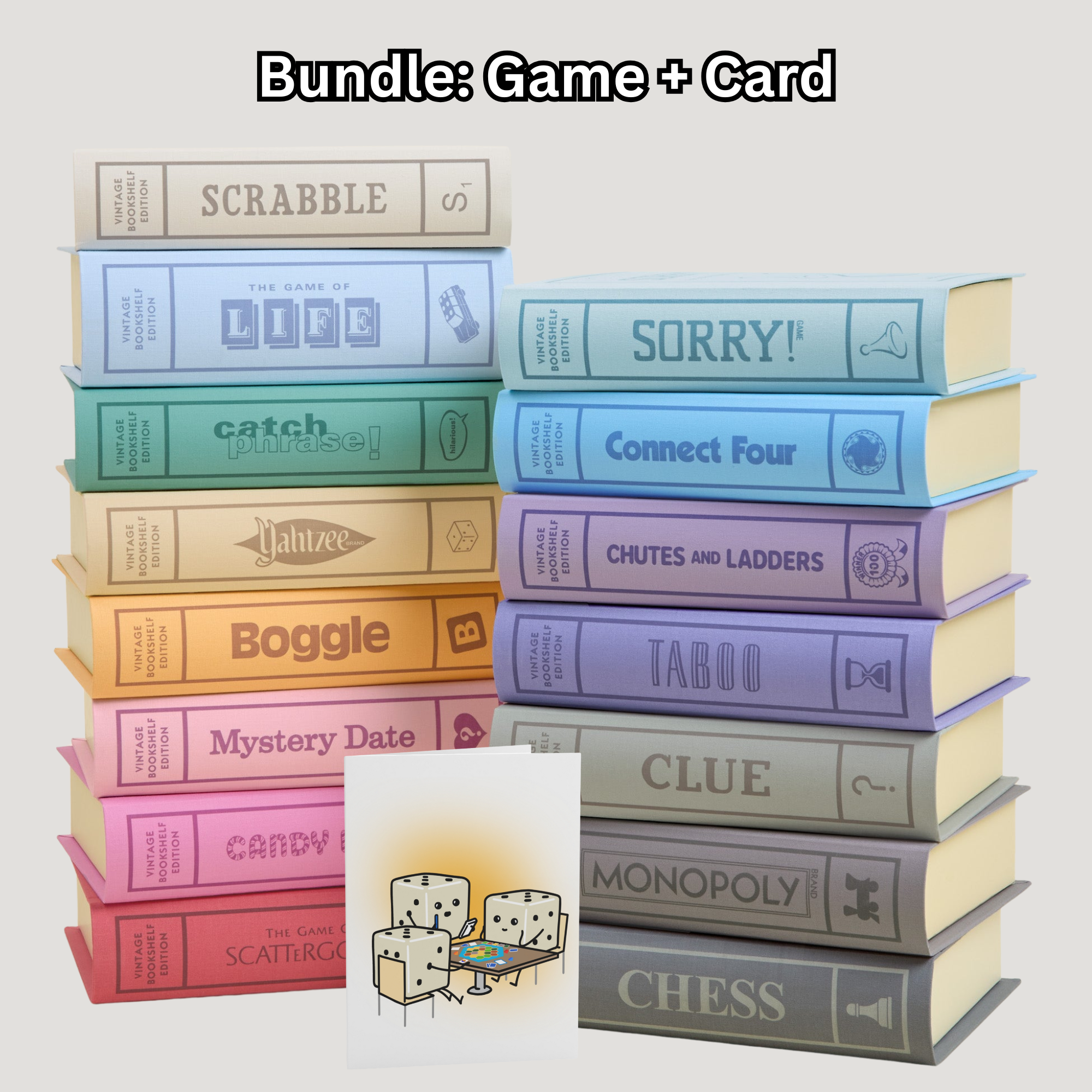 Modern Vintage Bookshelf Board Games – 15 Pack