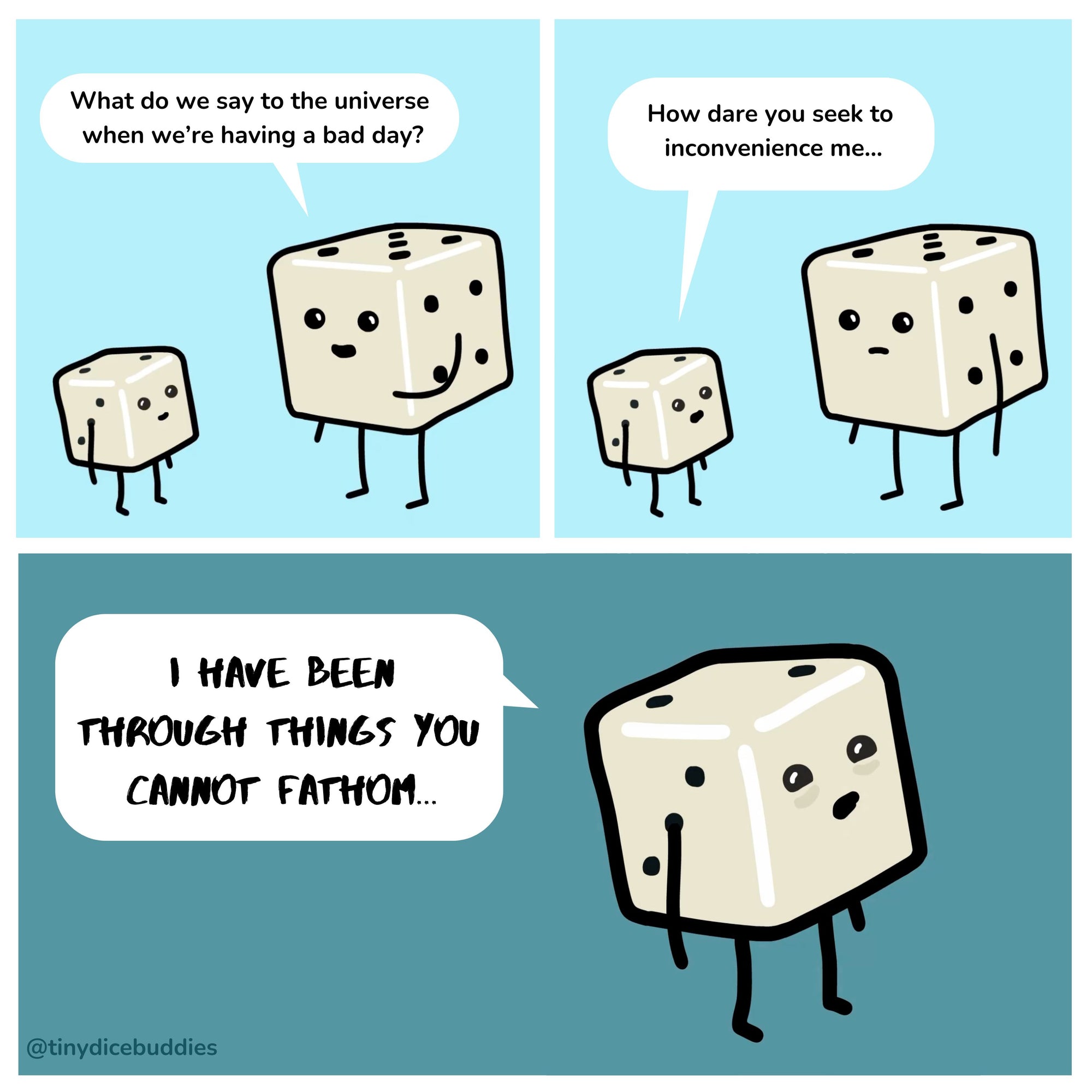 You Cannot Fathom Comic Print by Tiny Dice Buddies