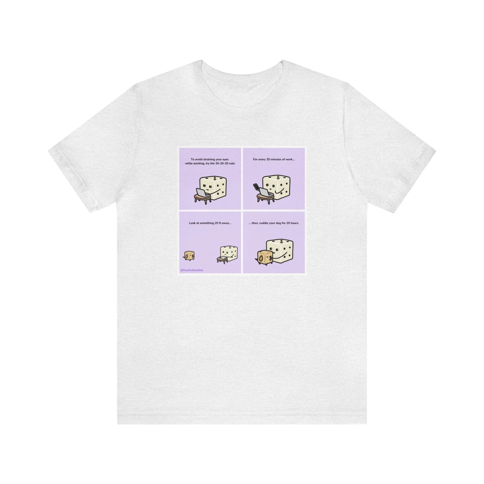 Tiny Dice Buddies "Try the 20-20-20 Rule" | Unisex Jersey Short Sleeve Tee