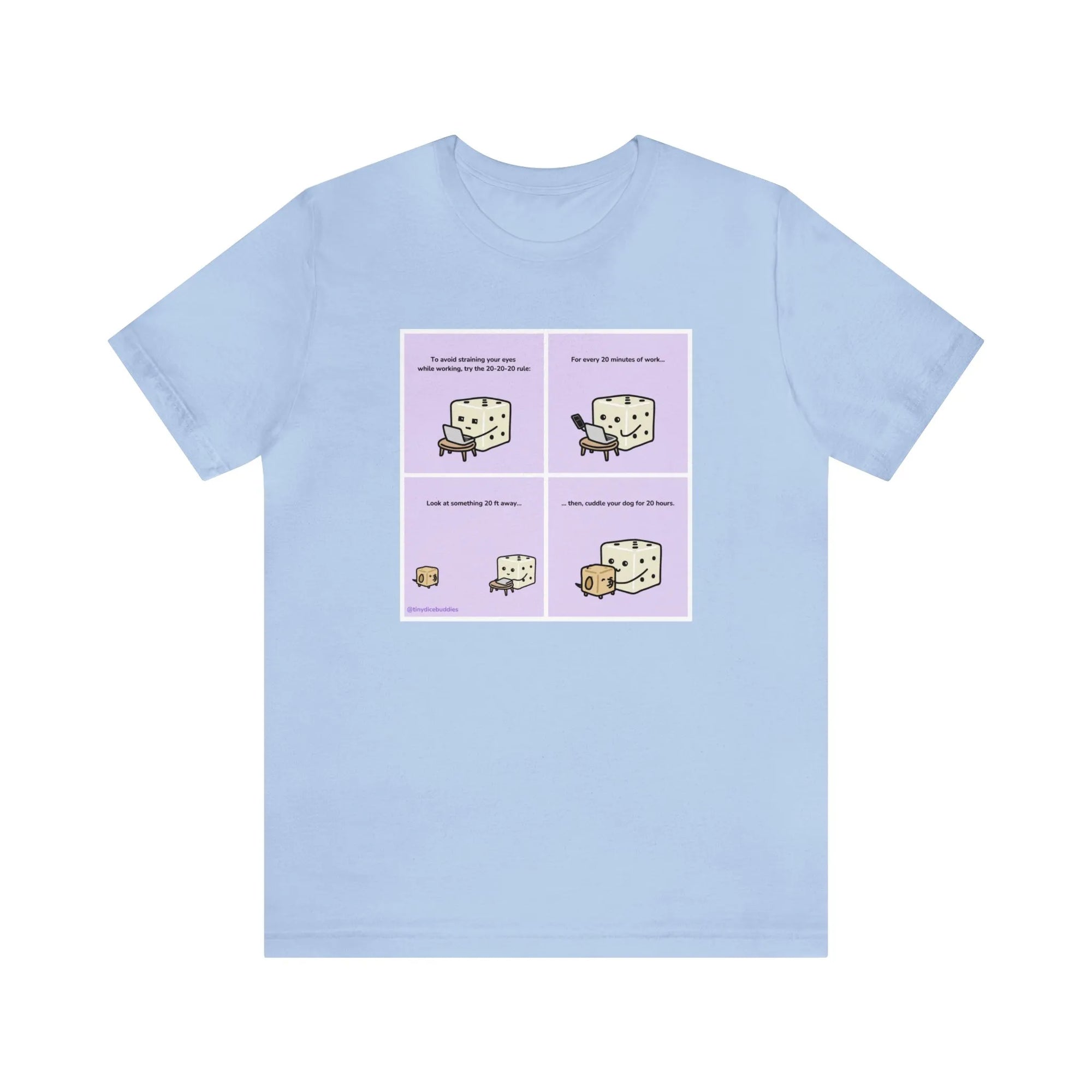 Tiny Dice Buddies "Try the 20-20-20 Rule" | Unisex Jersey Short Sleeve Tee