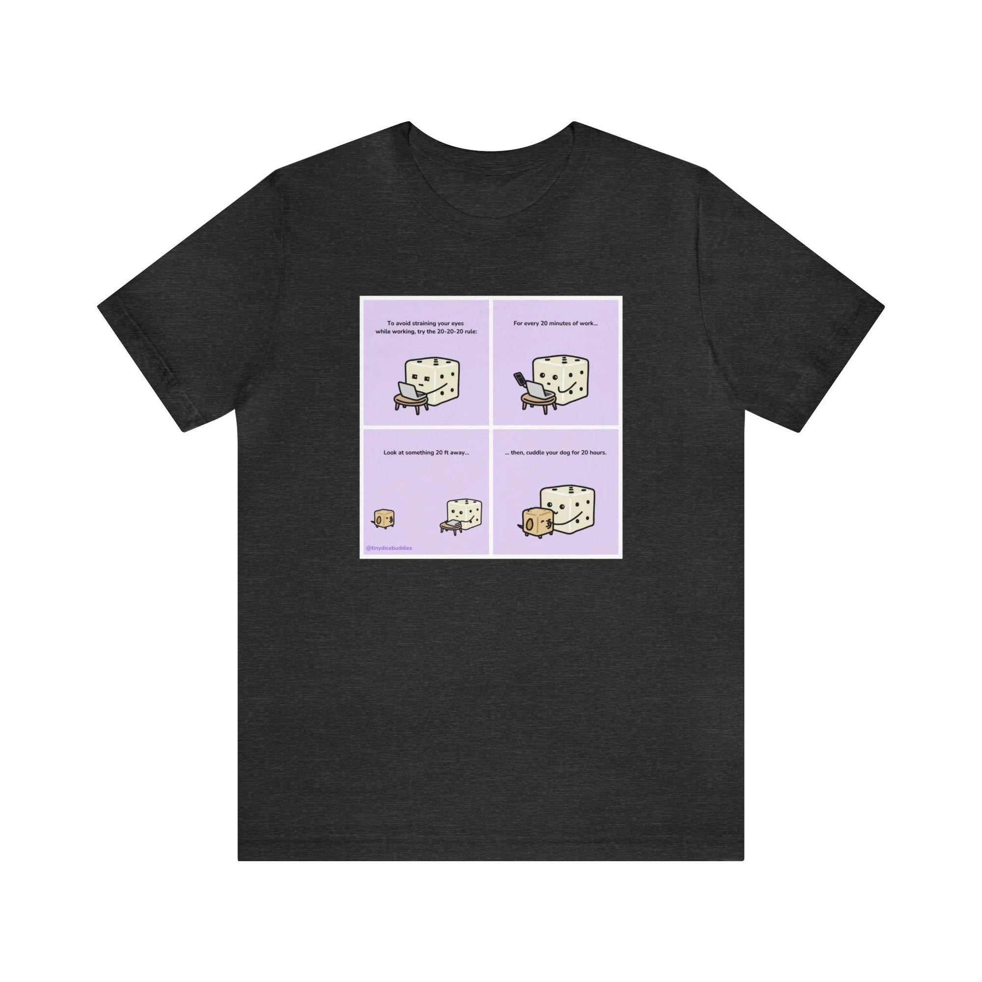 Tiny Dice Buddies "Try the 20-20-20 Rule" | Unisex Jersey Short Sleeve Tee