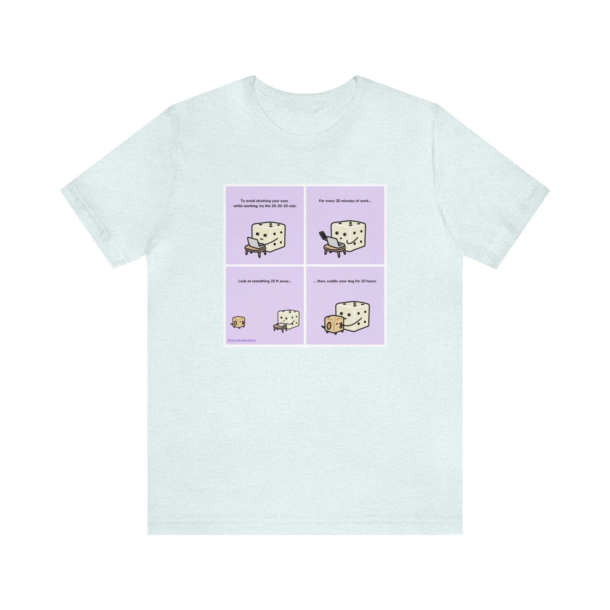 Tiny Dice Buddies "Try the 20-20-20 Rule" | Unisex Jersey Short Sleeve Tee