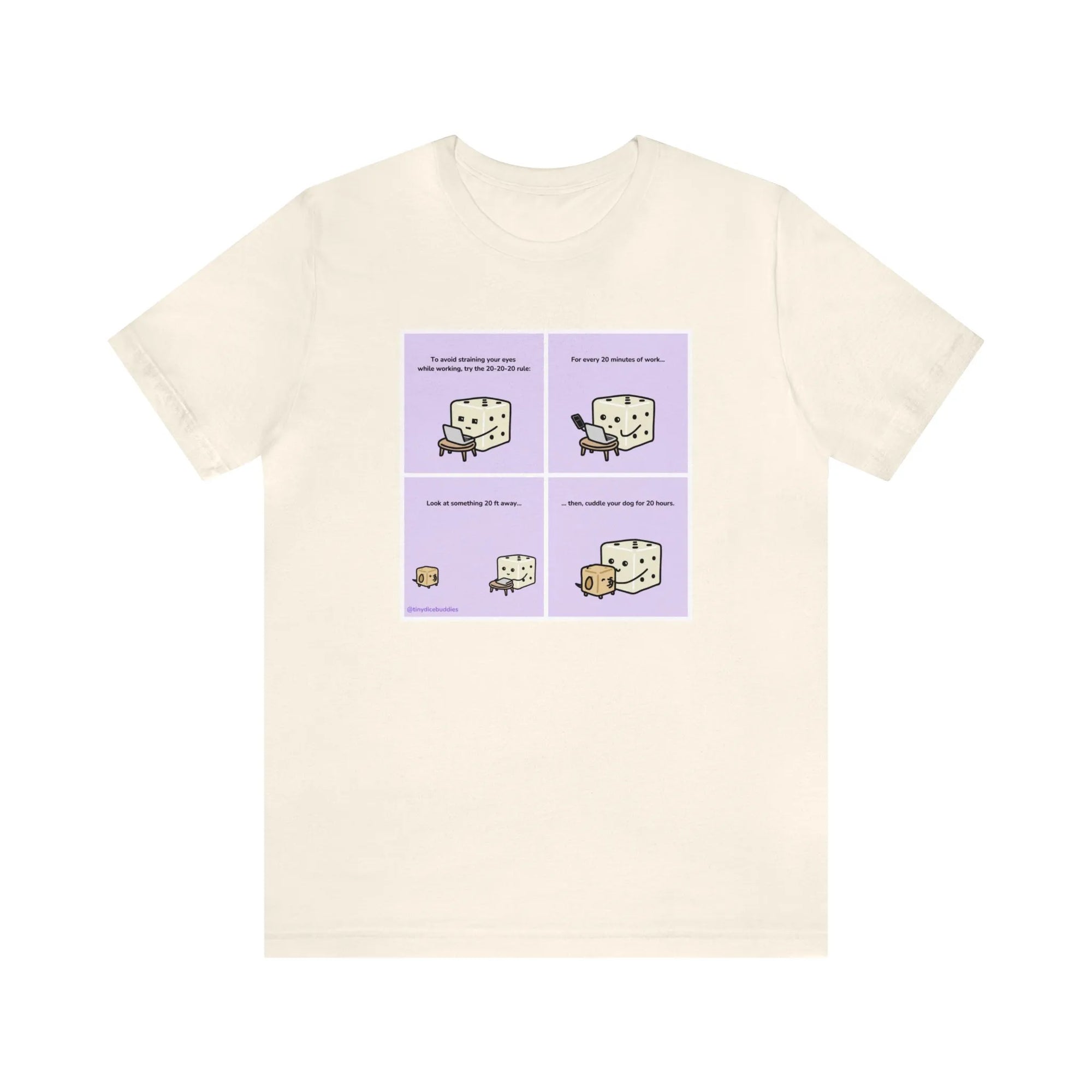 Tiny Dice Buddies "Try the 20-20-20 Rule" | Unisex Jersey Short Sleeve Tee
