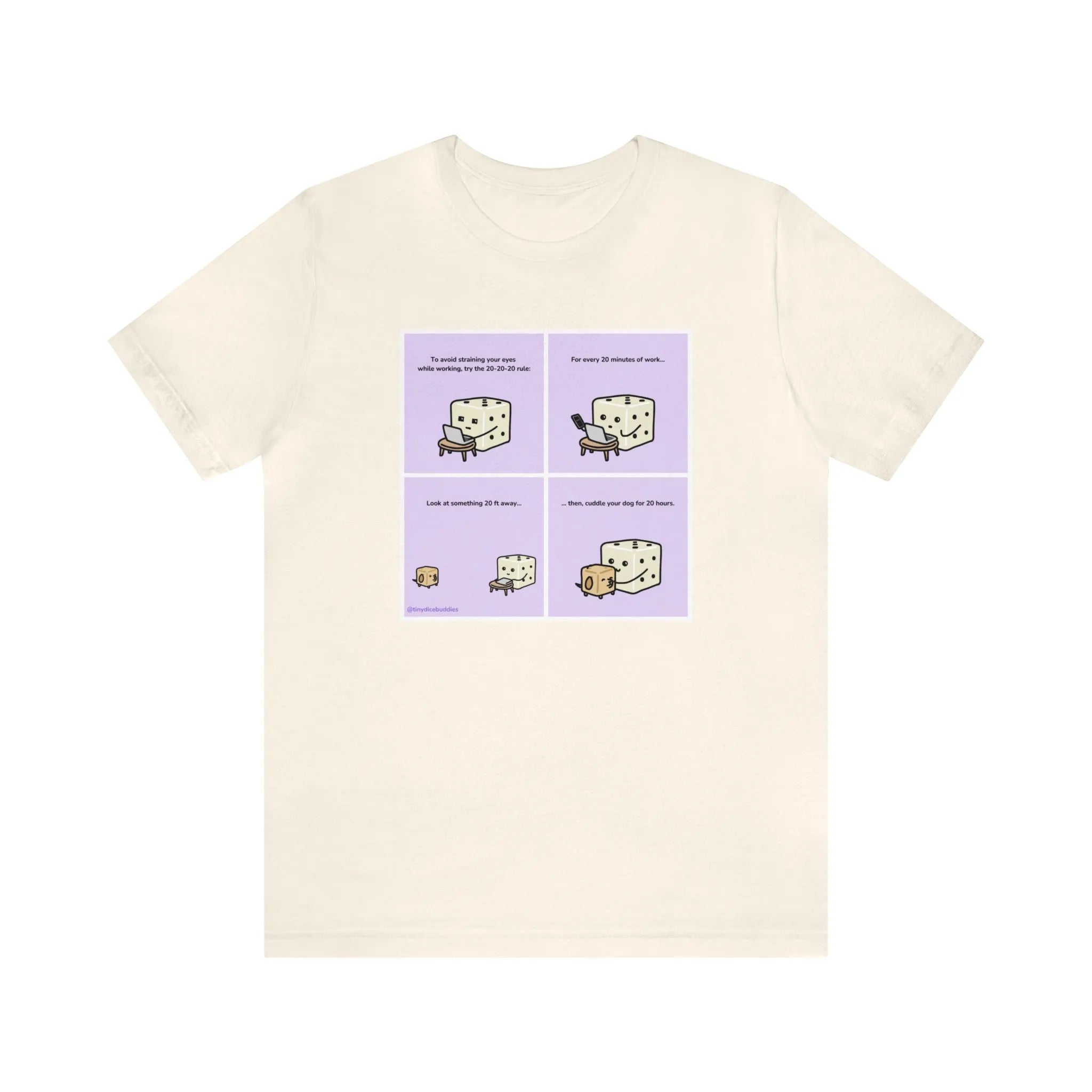 Tiny Dice Buddies "Try the 20-20-20 Rule" | Unisex Jersey Short Sleeve Tee