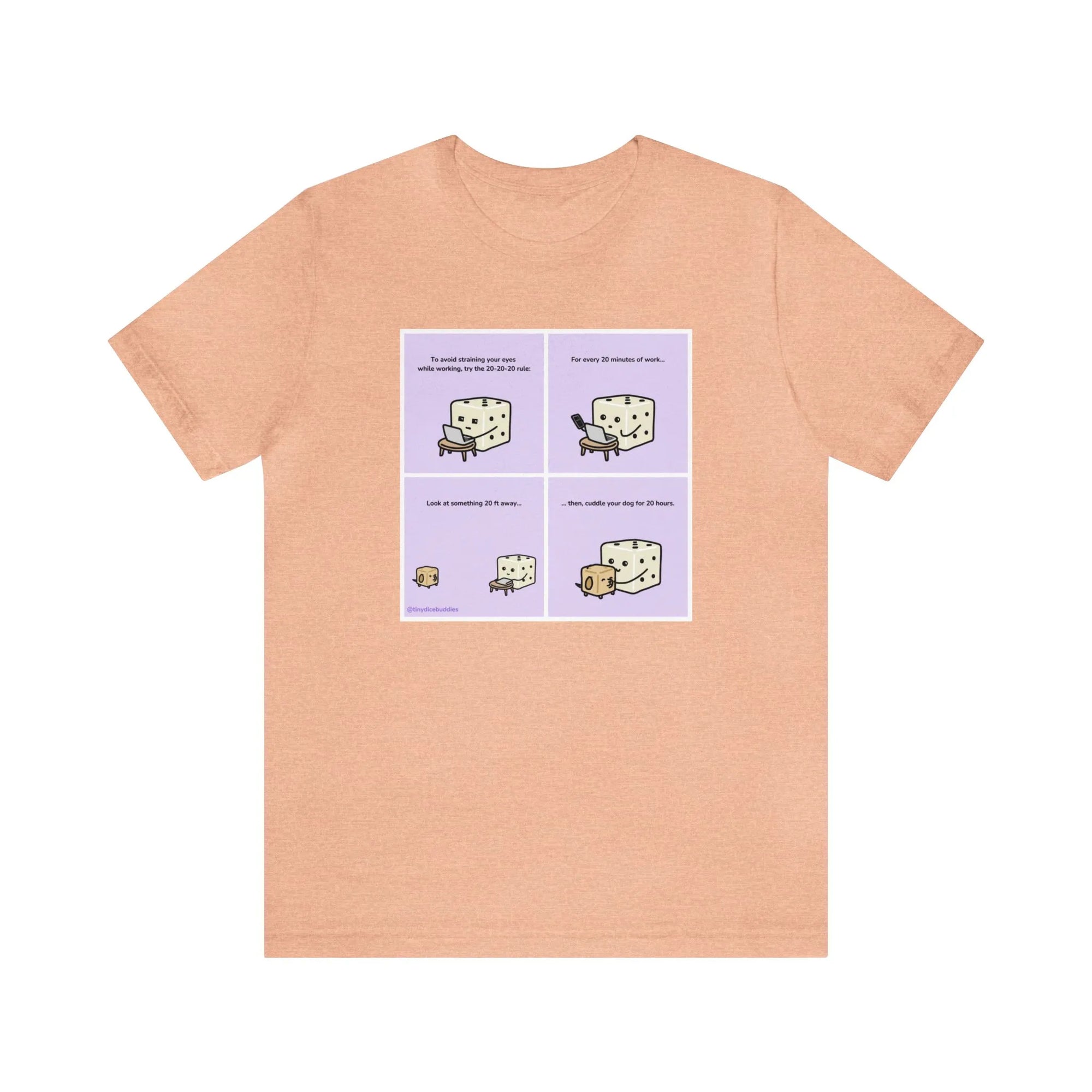 Tiny Dice Buddies "Try the 20-20-20 Rule" | Unisex Jersey Short Sleeve Tee
