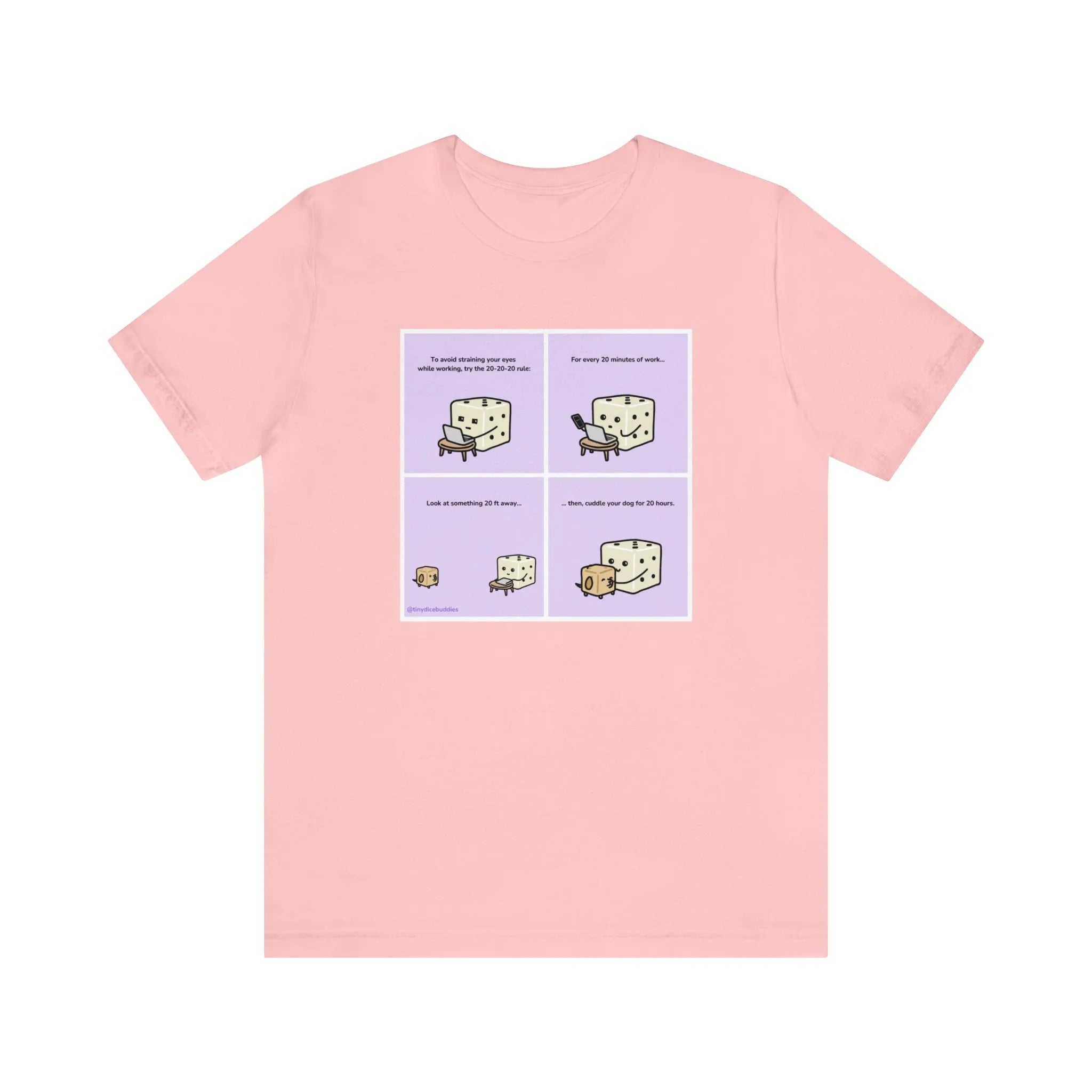 Tiny Dice Buddies "Try the 20-20-20 Rule" | Unisex Jersey Short Sleeve Tee