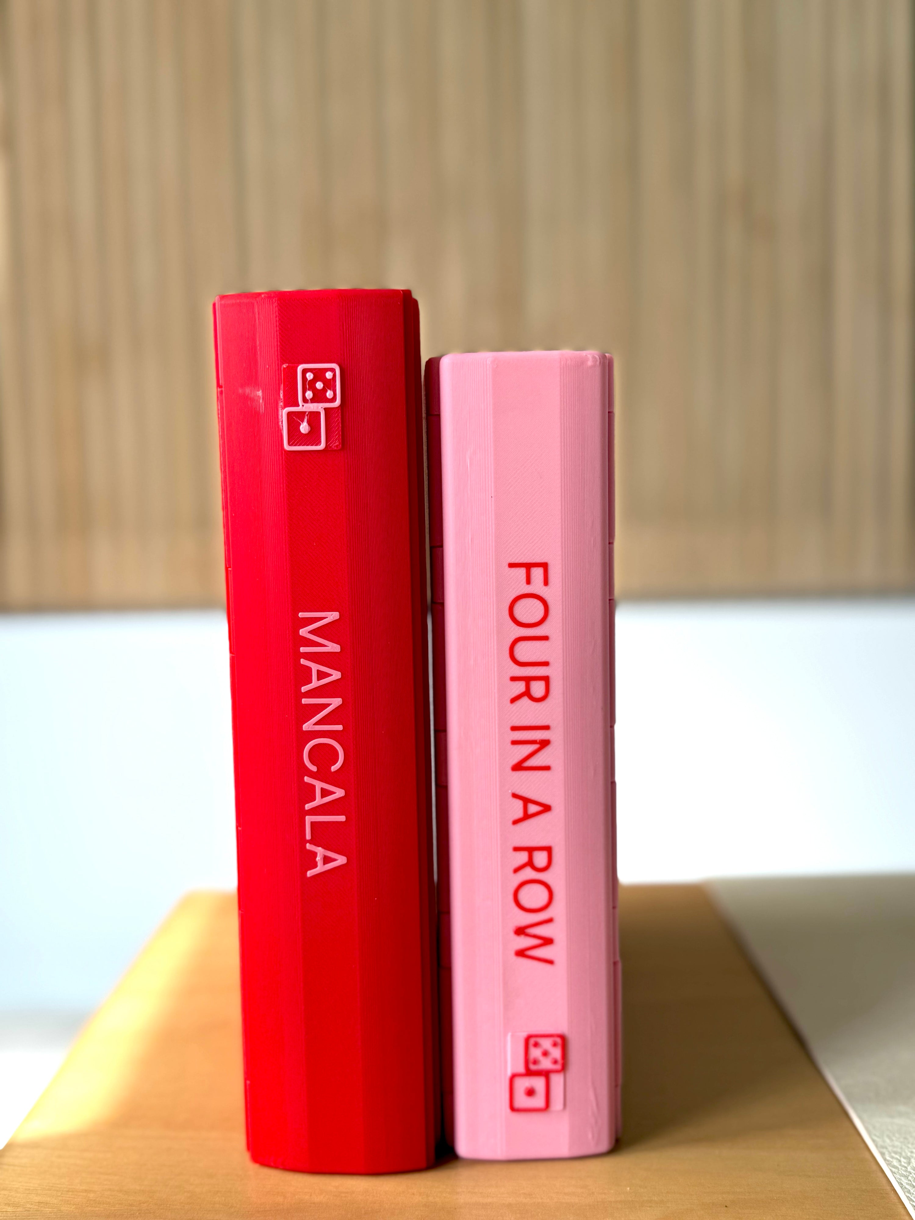 3D Printed Bookshelf Board Games - Mancala, Connect 4, Jenga (Customize Your Own Colors)