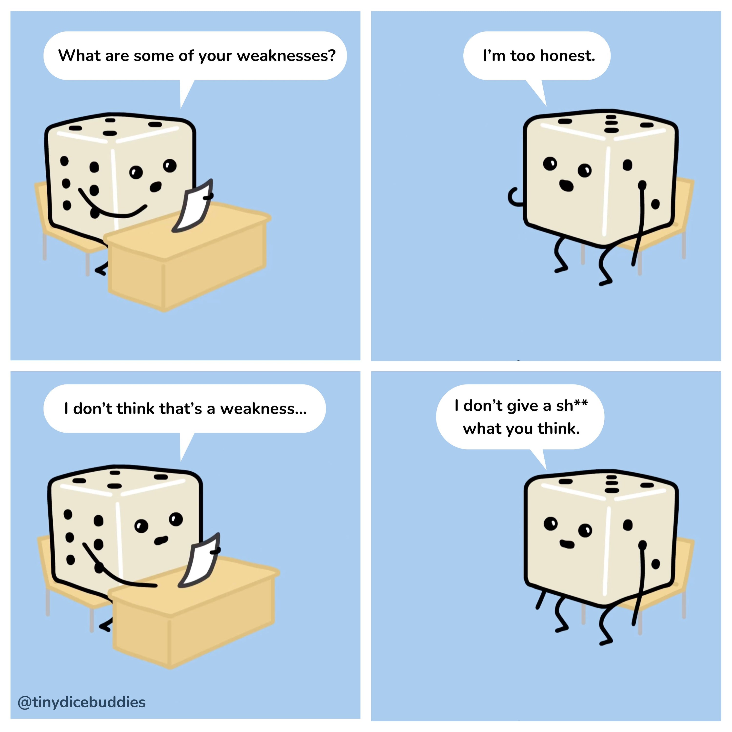 Greatest Weakness Comic Print by Tiny Dice Buddies
