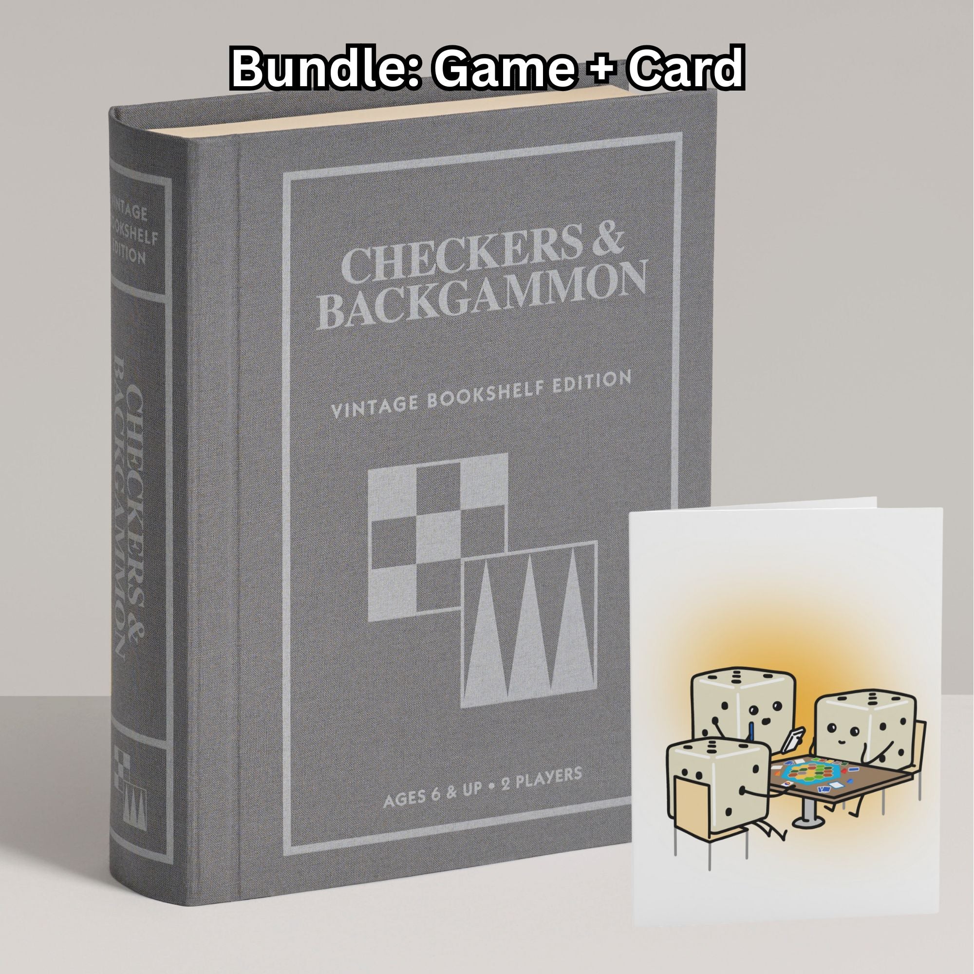 Checkers & Backgammon Vintage Bookshelf Board Game