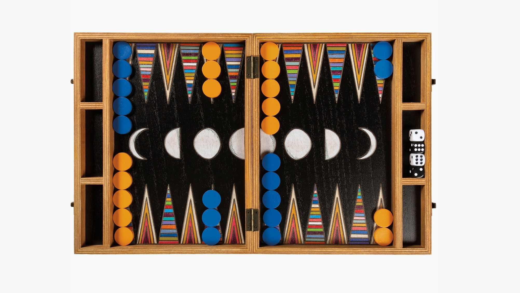Colorful Wooden Backgammon Travel Game Set