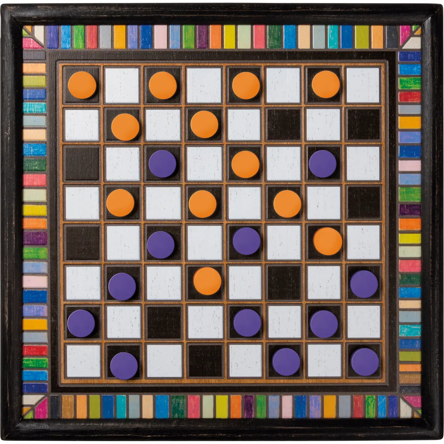 Colorful Wooden Checkers Board Game