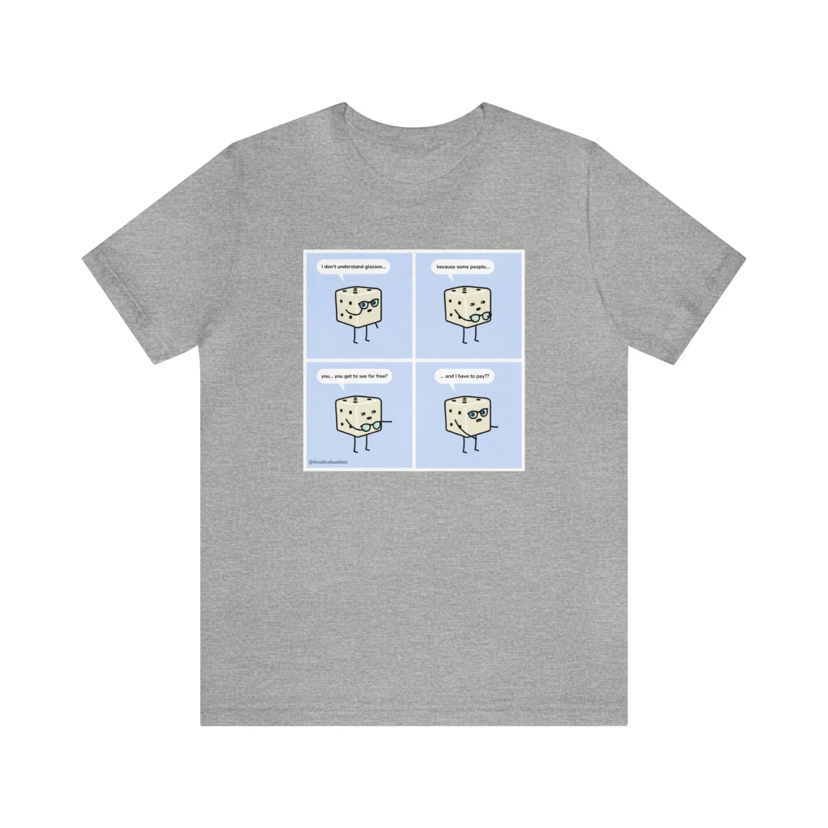Tiny Dice Buddies "I Don't Understand Glasses" | Unisex Jersey Short Sleeve Tee
