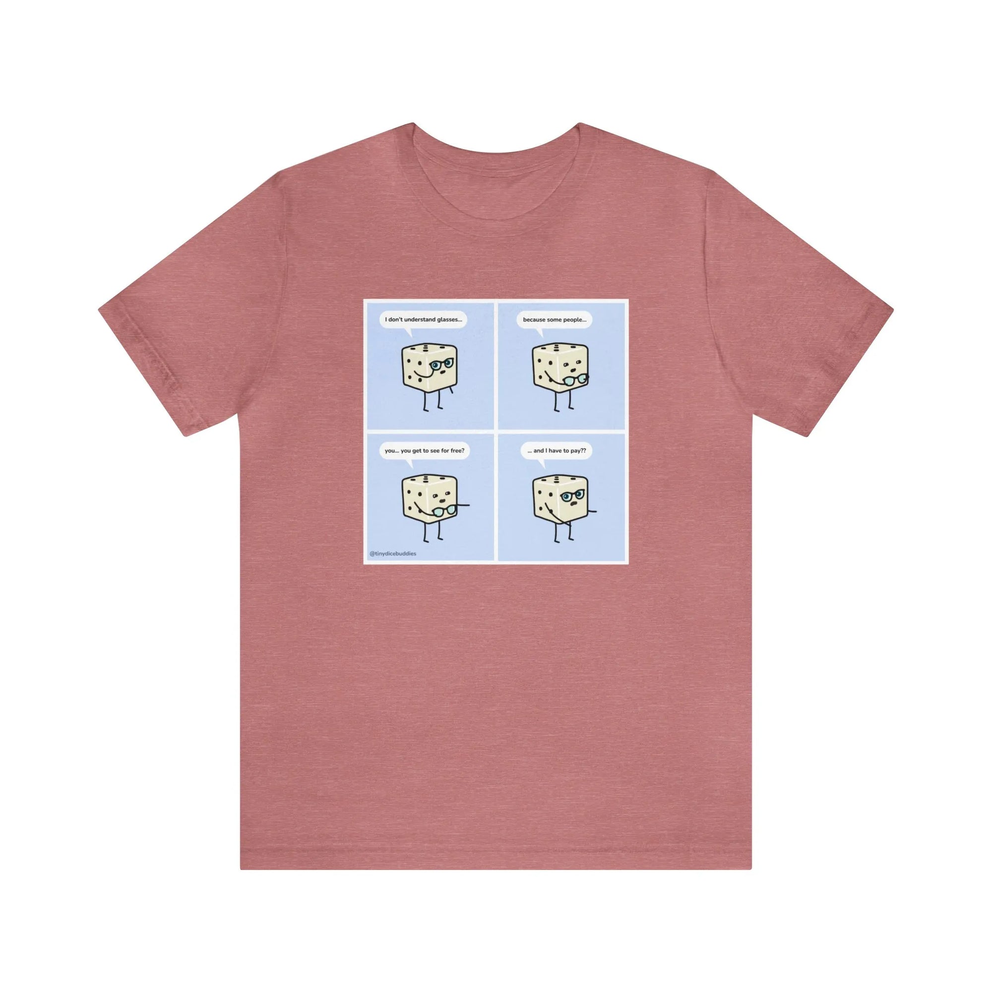 Tiny Dice Buddies "I Don't Understand Glasses" | Unisex Jersey Short Sleeve Tee