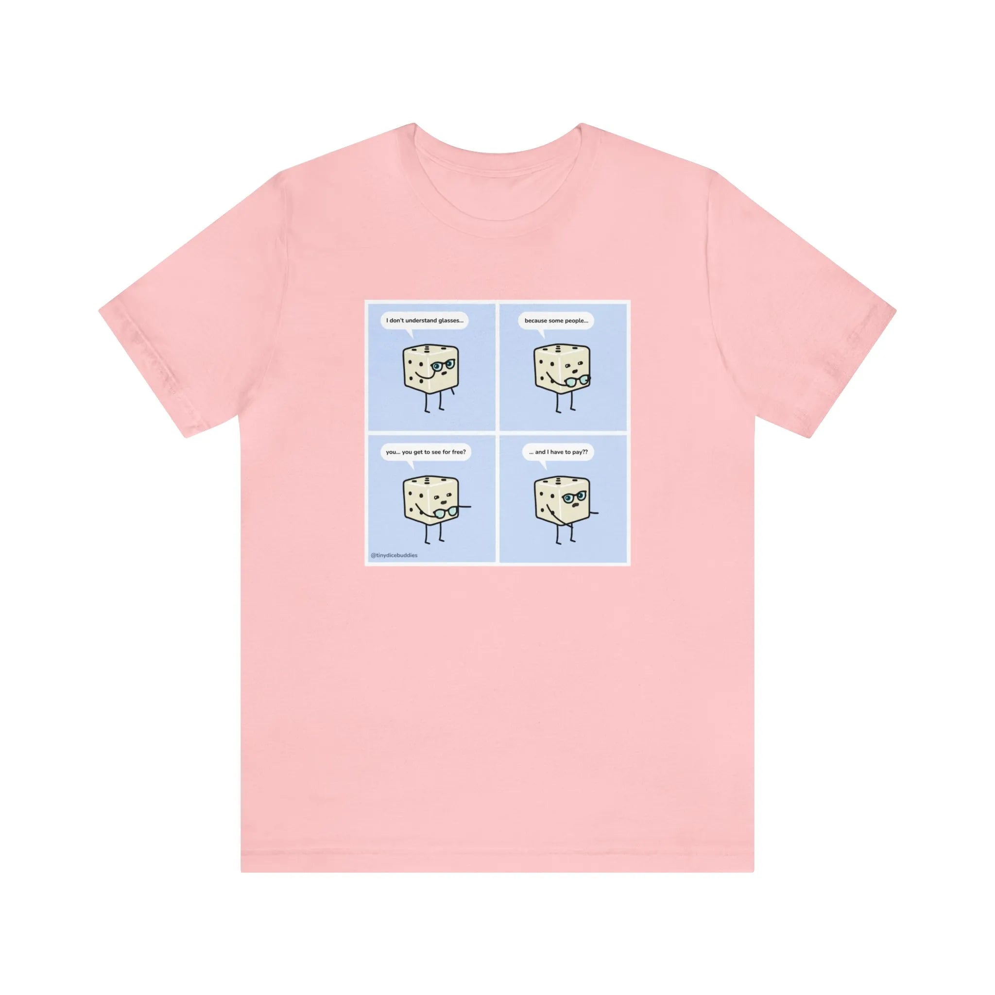 Tiny Dice Buddies "I Don't Understand Glasses" | Unisex Jersey Short Sleeve Tee
