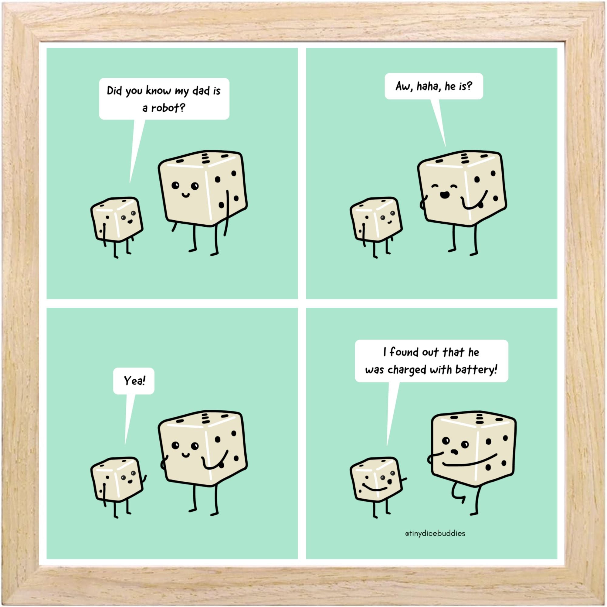 Dad Robot Comic Print by Tiny Dice Buddies