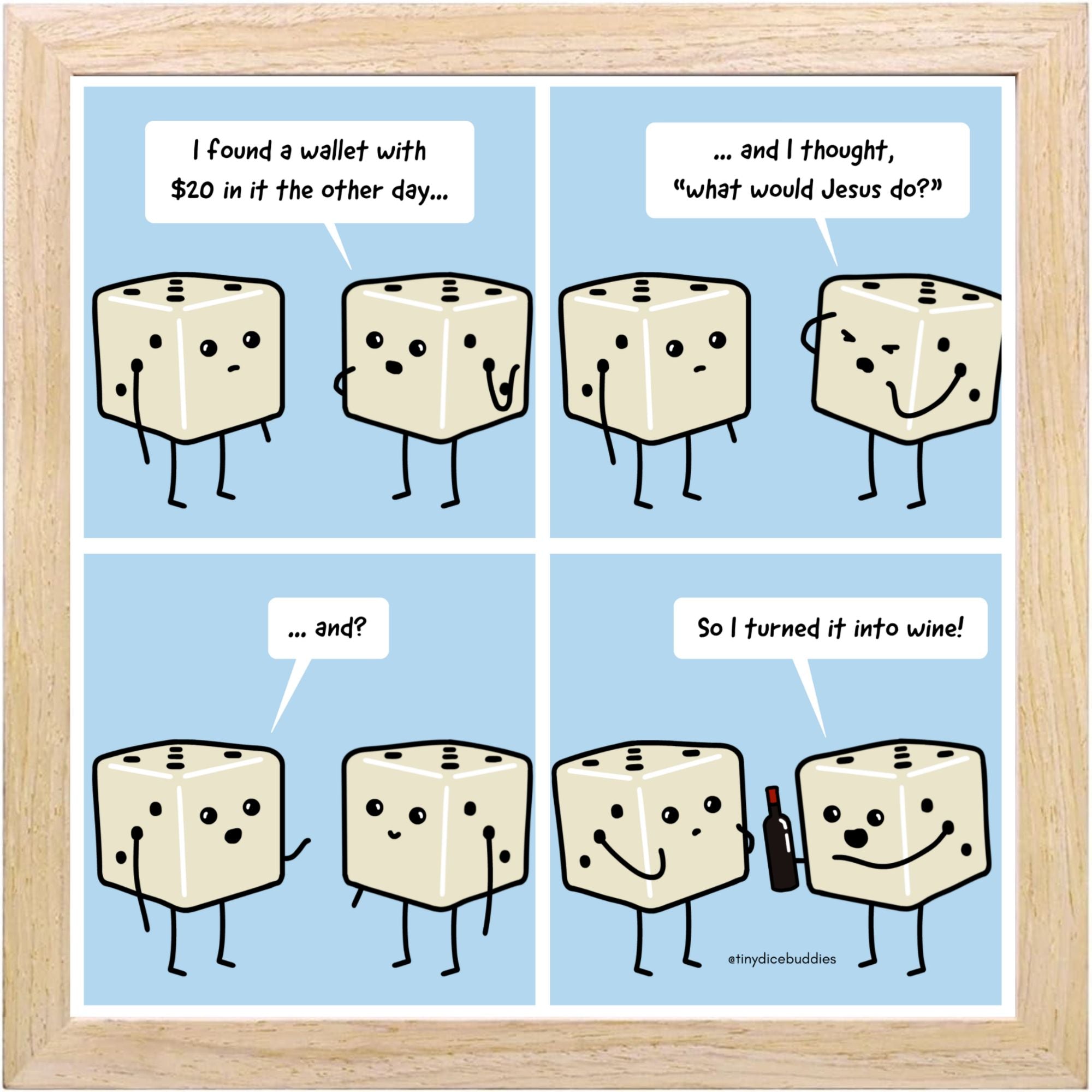 Found Wallet Dad Robot Comic Print by Tiny Dice Buddies