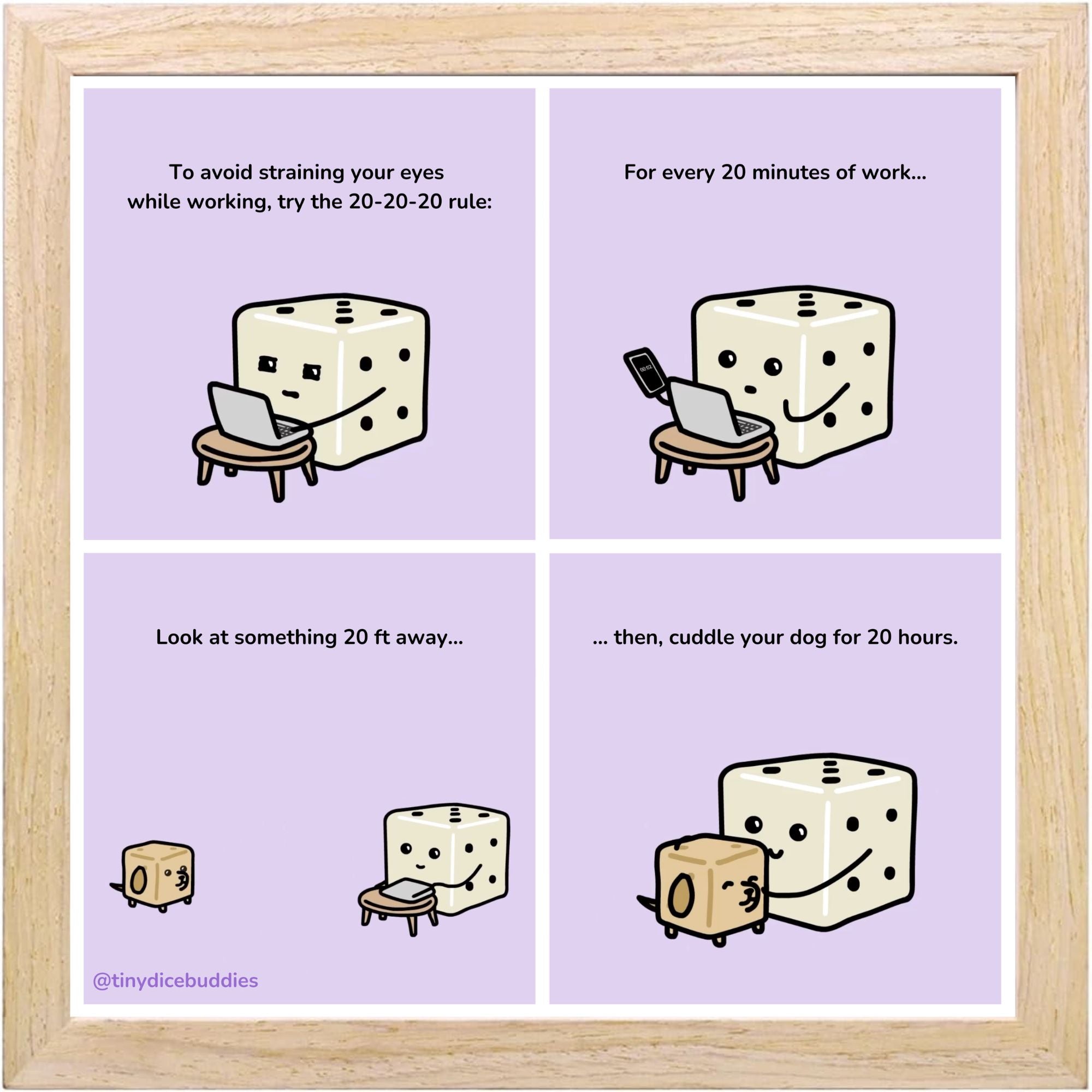 20-20-20 Rule Comic Print by Tiny Dice Buddies