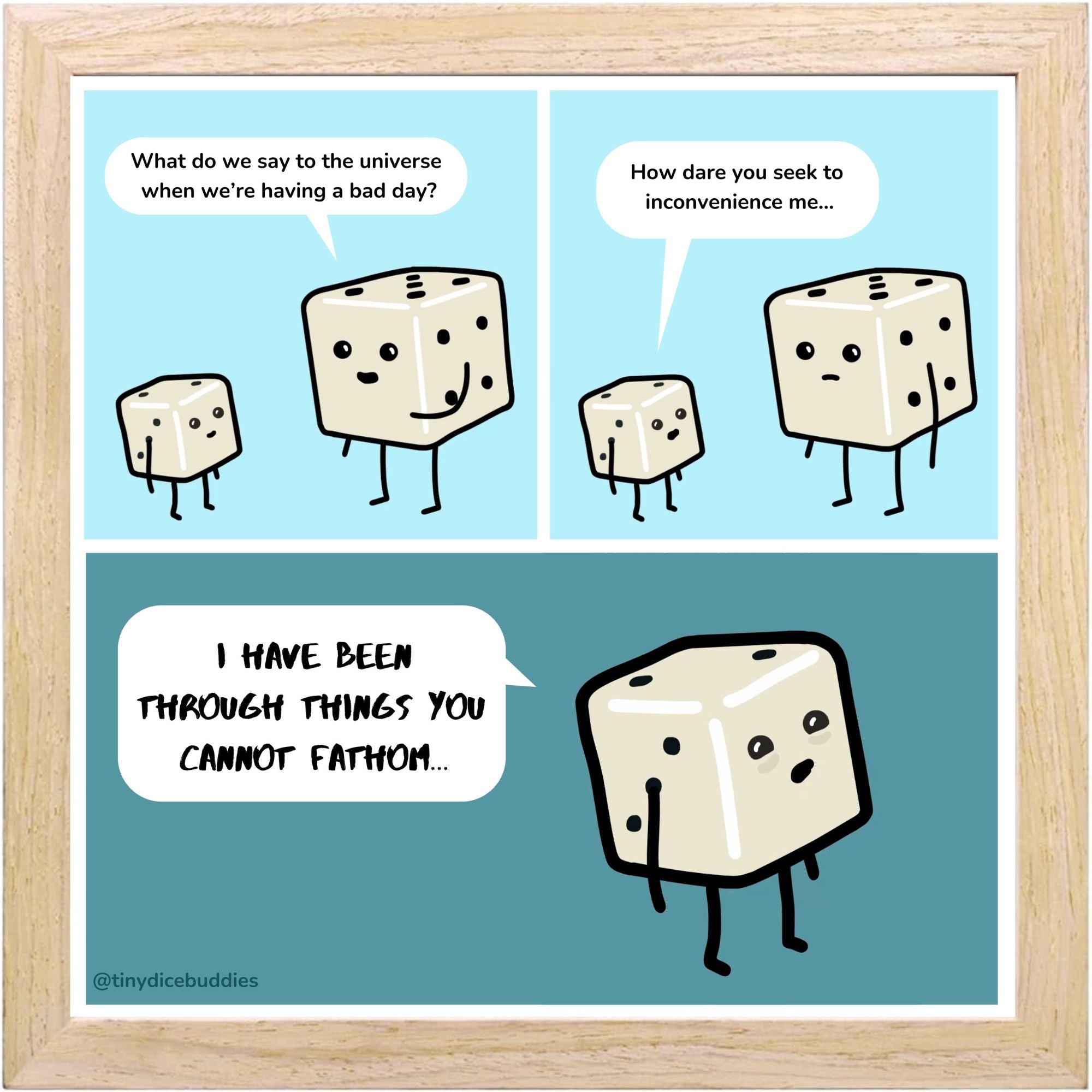 You Cannot Fathom Comic Print by Tiny Dice Buddies