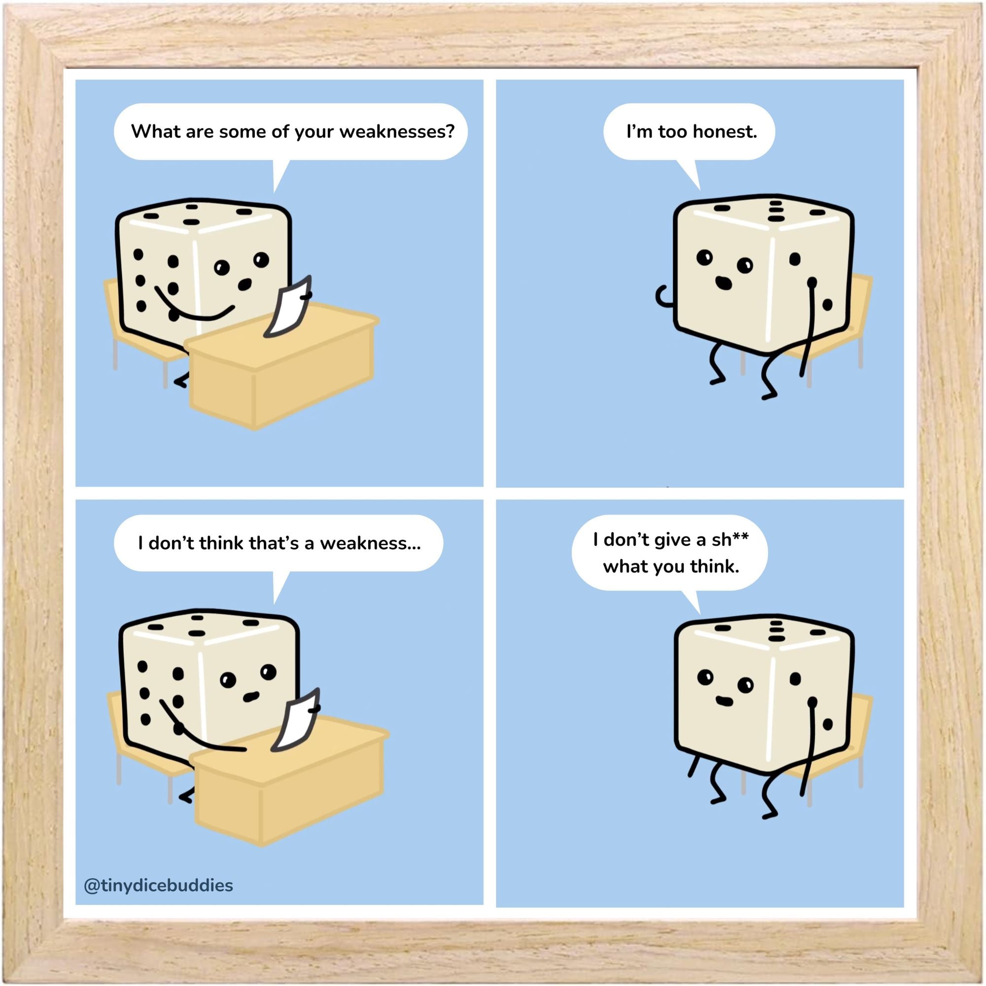 Greatest Weakness Comic Print by Tiny Dice Buddies