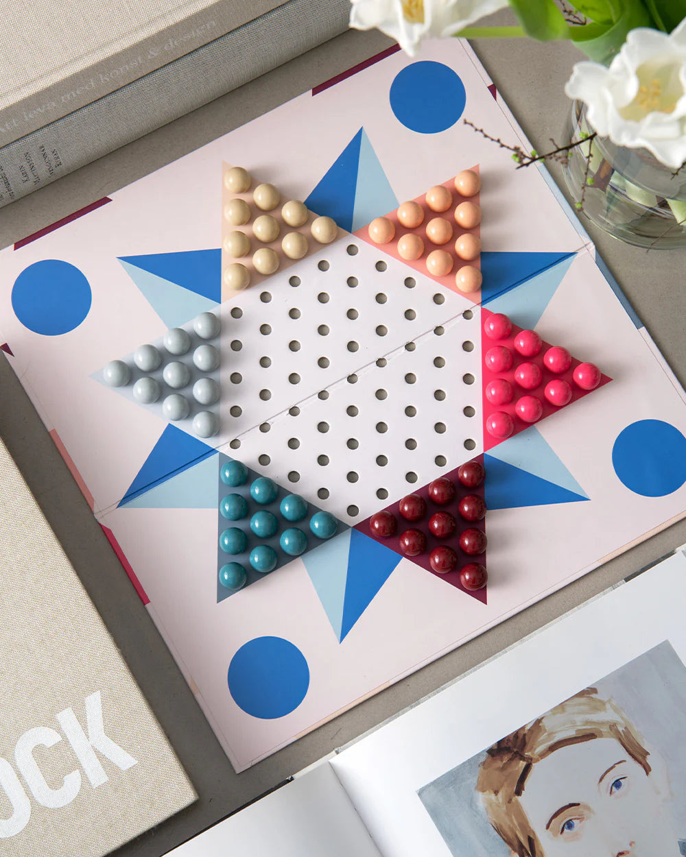 Minimalist Chinese Checkers Board Game