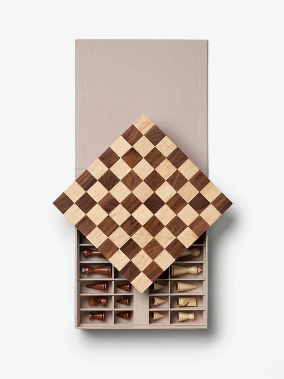 Minimalist Wood Chess Board Game