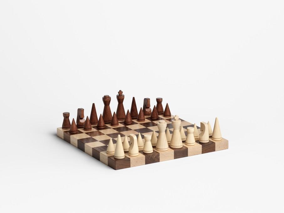 Minimalist Wood Chess Board Game