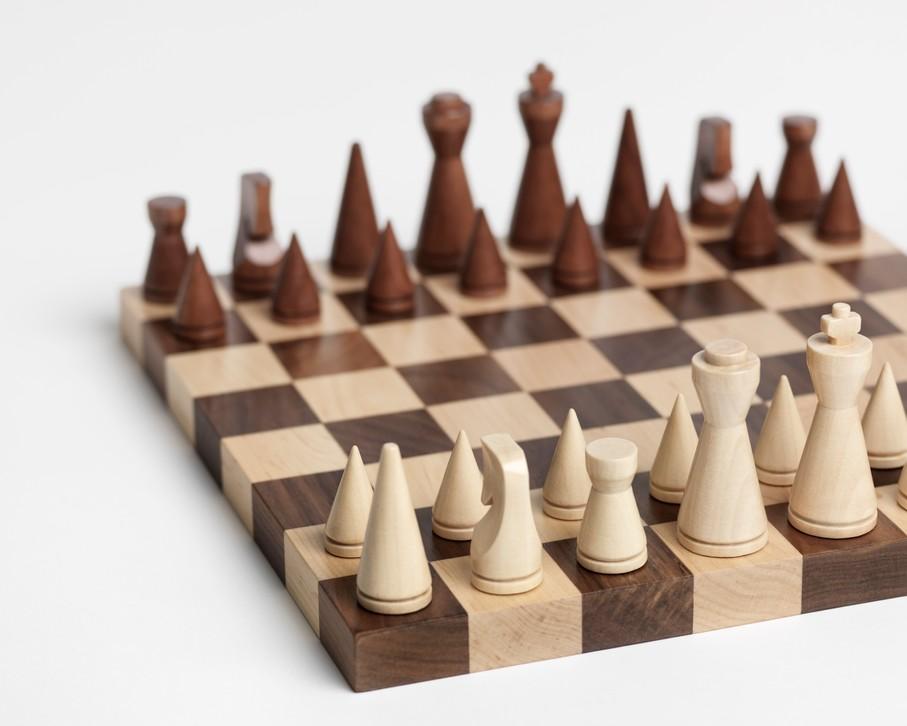 Minimalist Wood Chess Board Game
