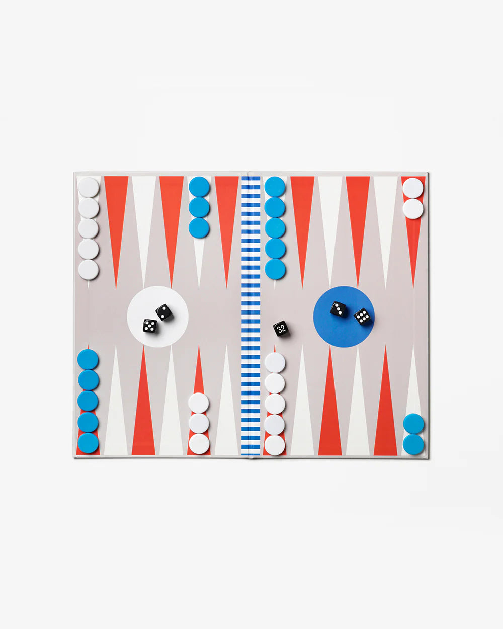 Modern Minimalist Backgammon Board Game - Red, White, & Blue