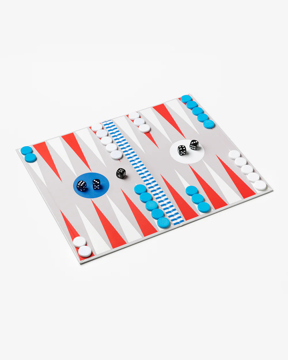 Modern Minimalist Backgammon Board Game - Red, White, & Blue