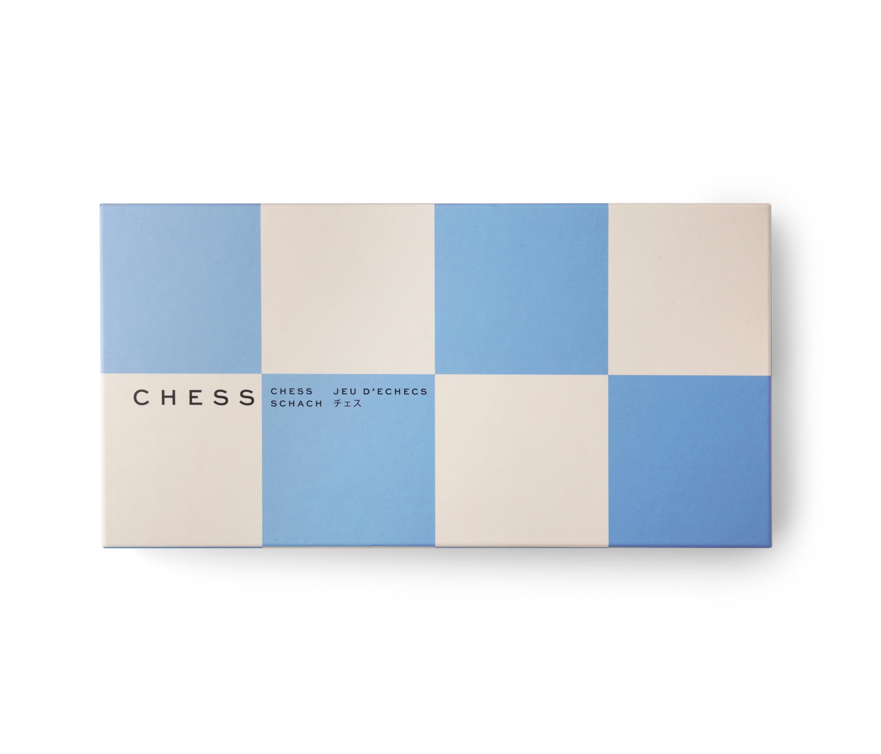 Modern Minimalist Chess Board Game - Blue & White