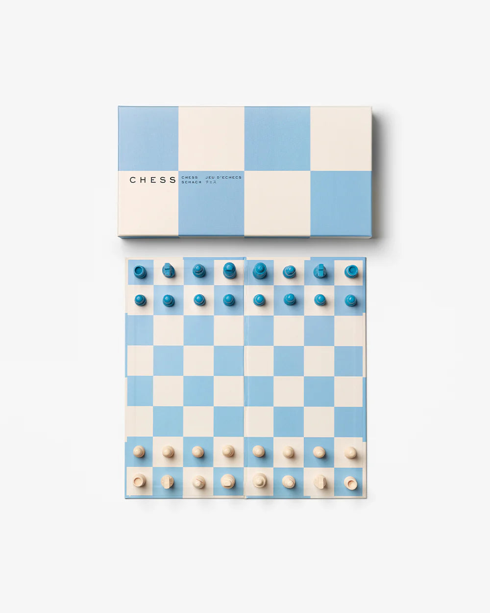 Modern Minimalist Chess Board Game - Blue & White