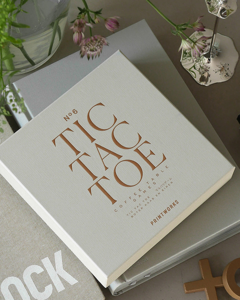 Tic Tac Toe, Classic Beige – Modern Coffee Table Games