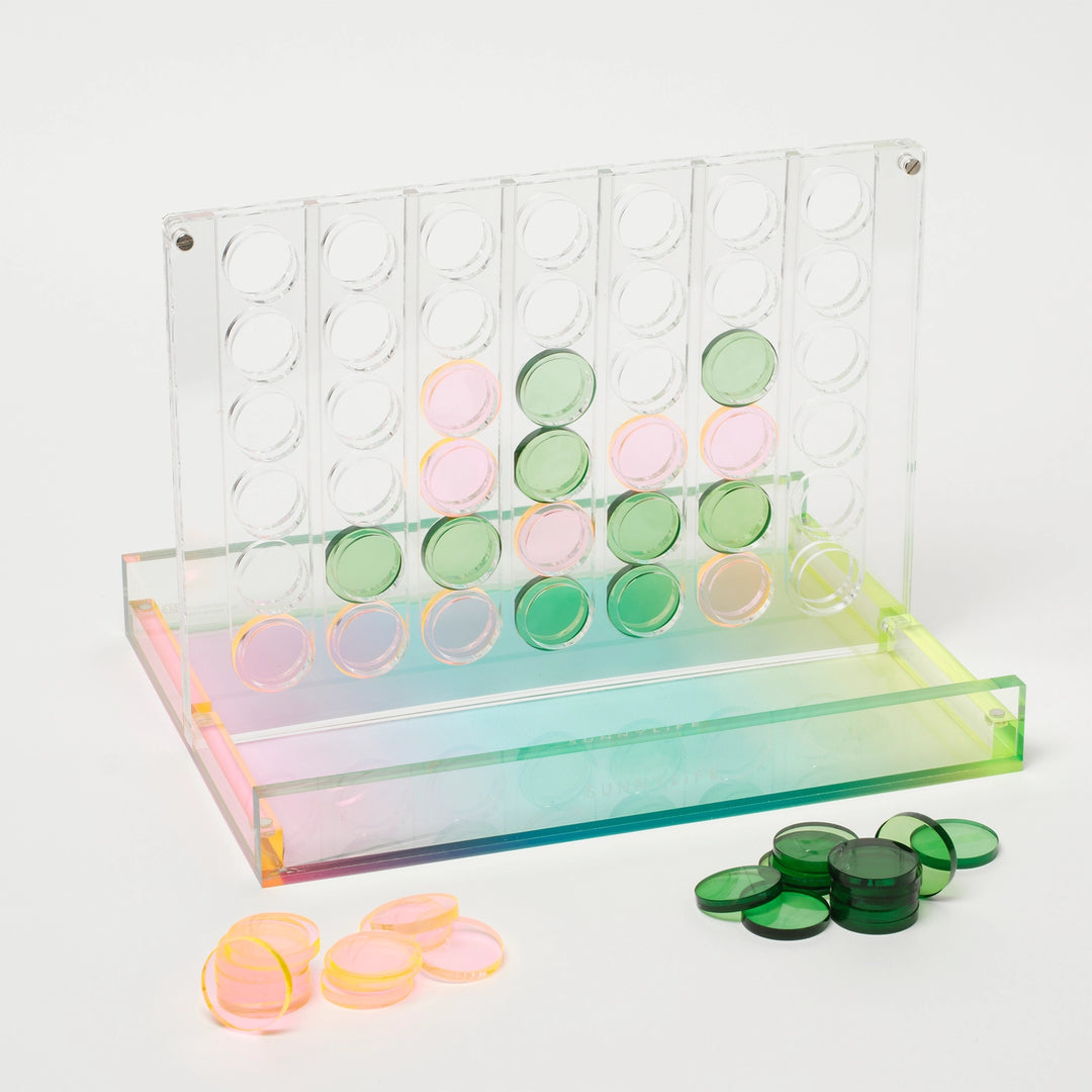 Ombre Lucite Four in A Row Game Set