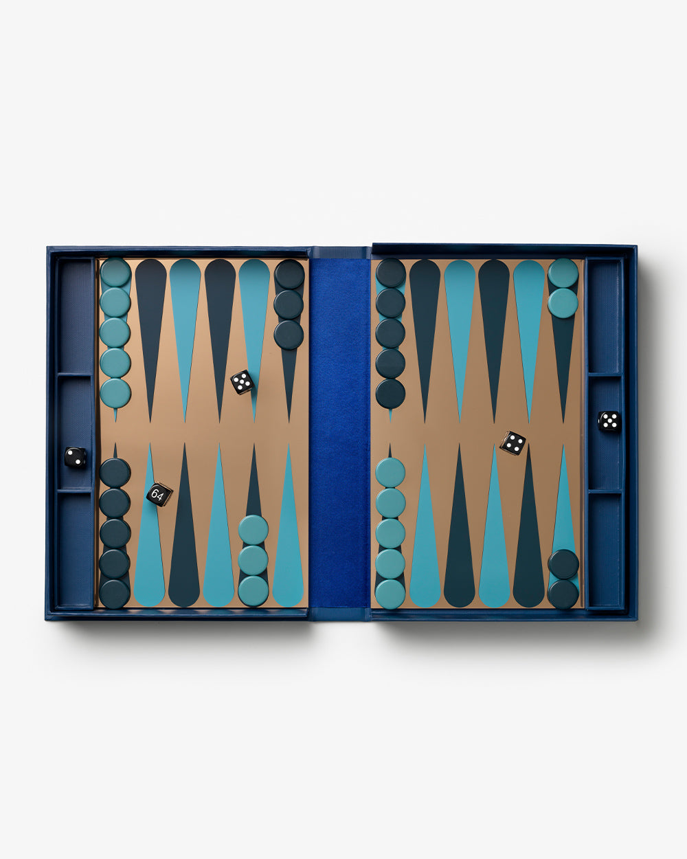 Art Of Backgammon Mirror, Dark Blue/Copper – Modern Coffee Table Games