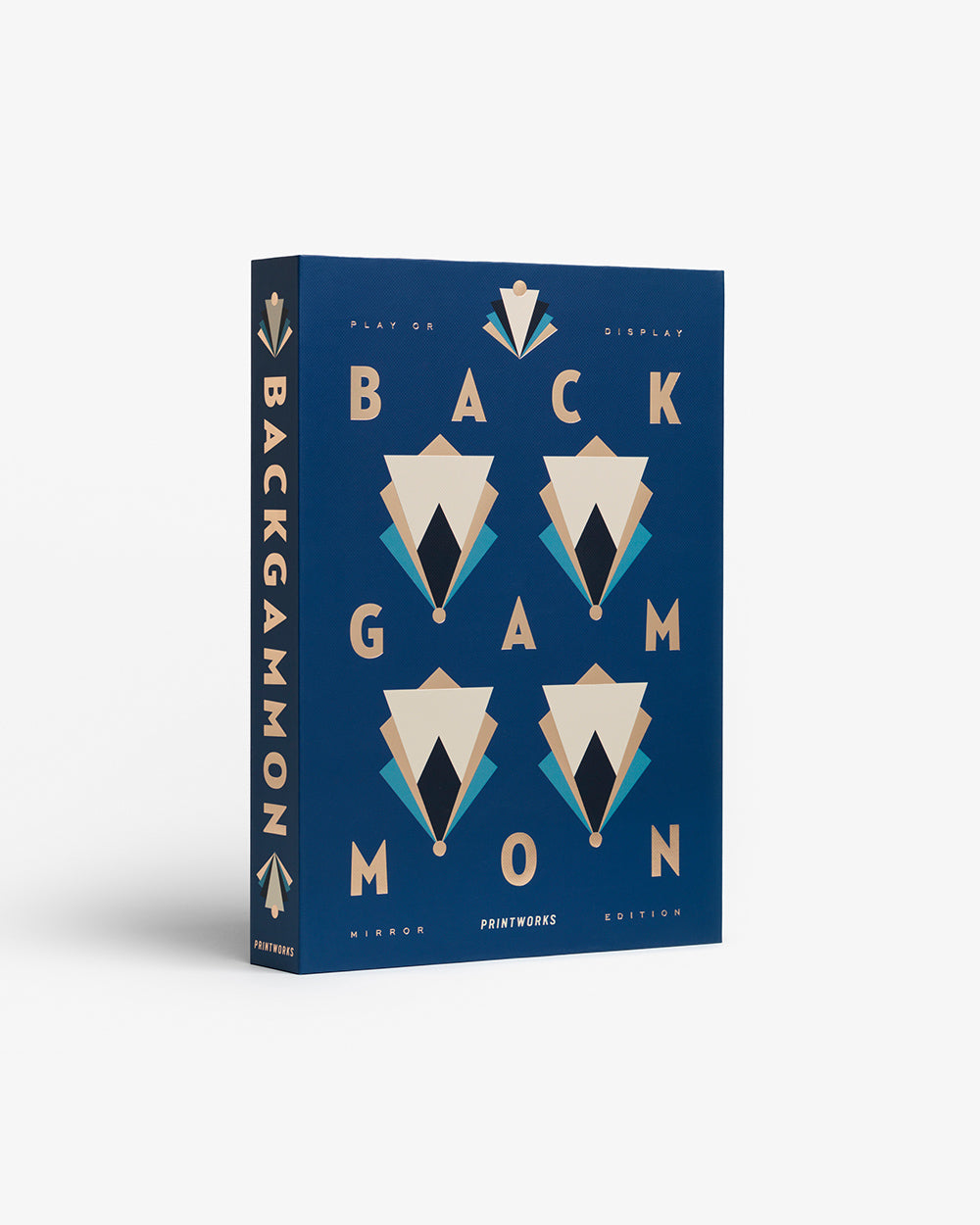 Art Of Backgammon Mirror, Dark Blue/Copper – Modern Coffee Table Games
