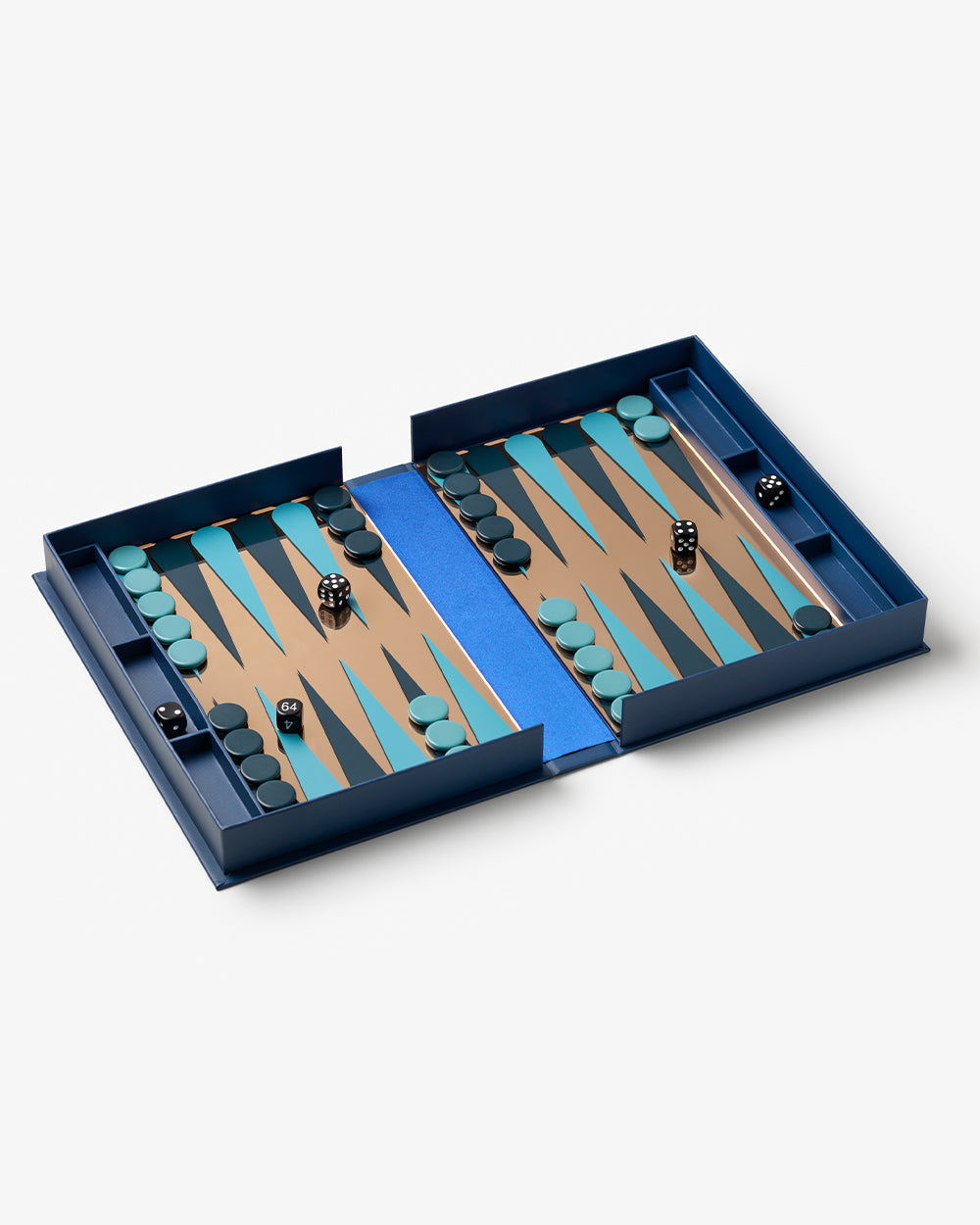 Art Of Backgammon Mirror, Dark Blue/Copper – Modern Coffee Table Games