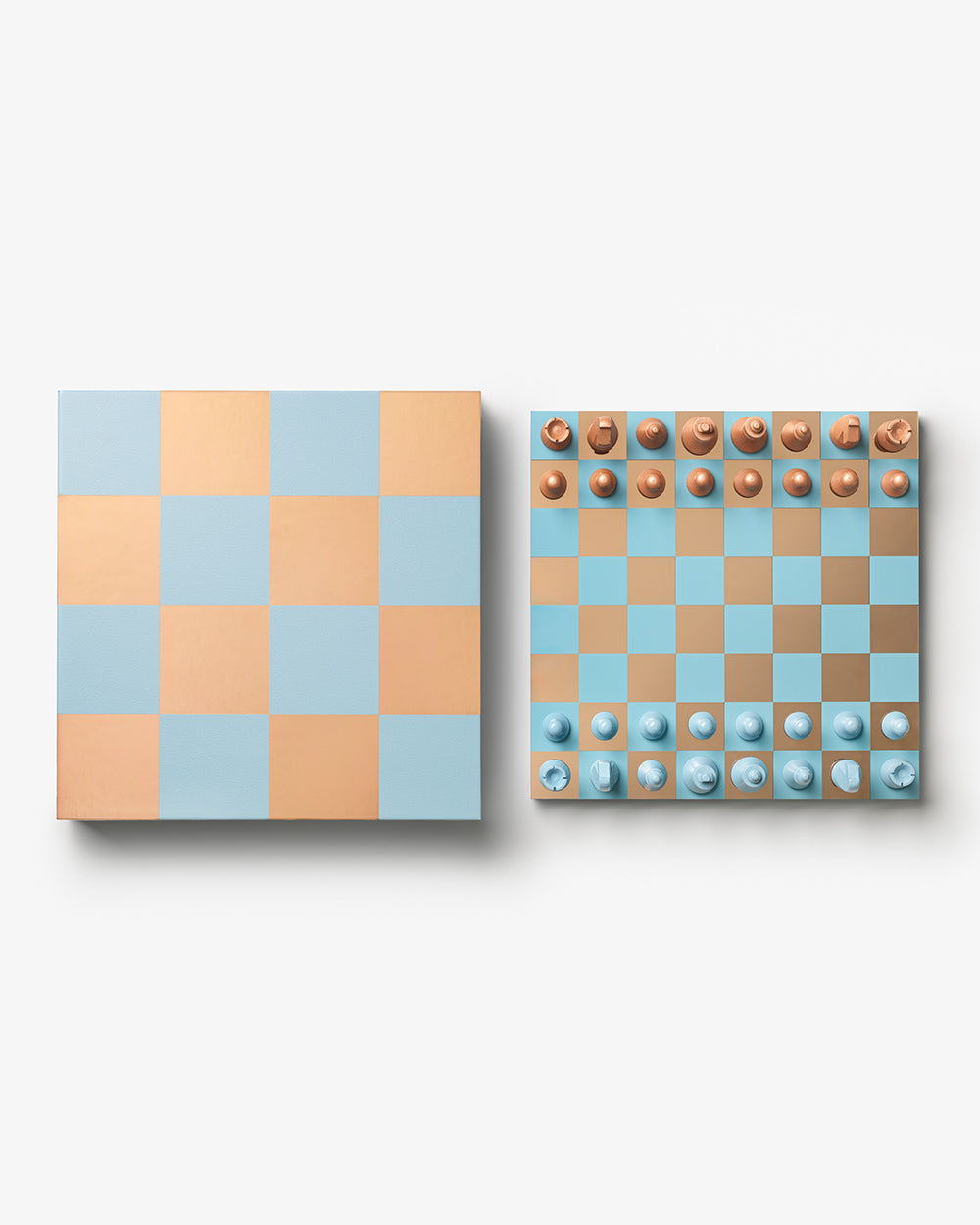 Chess Mirror, Blue – Modern Coffee Table Game