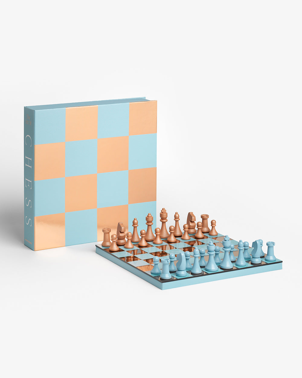 Chess Mirror, Blue – Modern Coffee Table Game