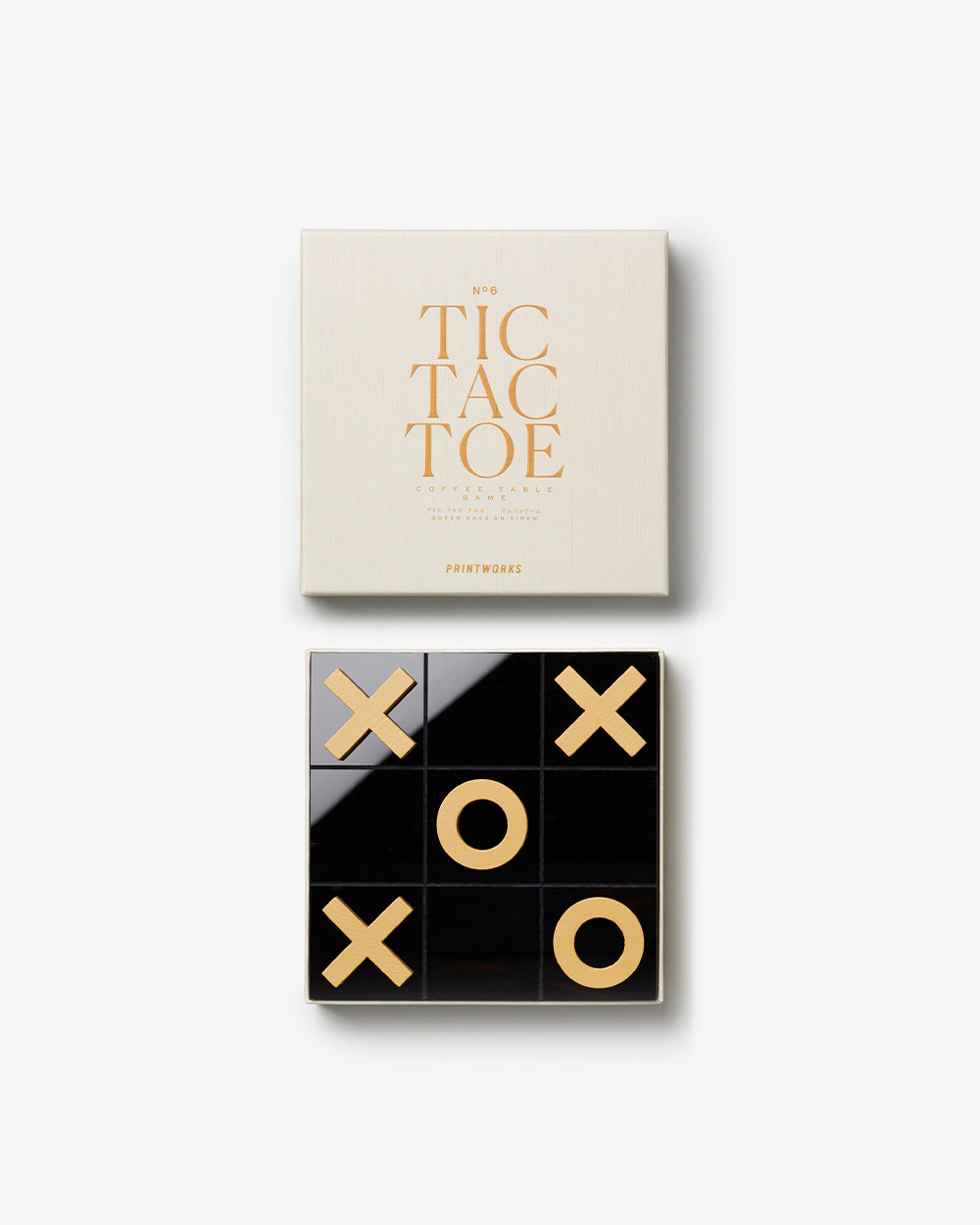 Tic Tac Toe, Classic Beige – Modern Coffee Table Games